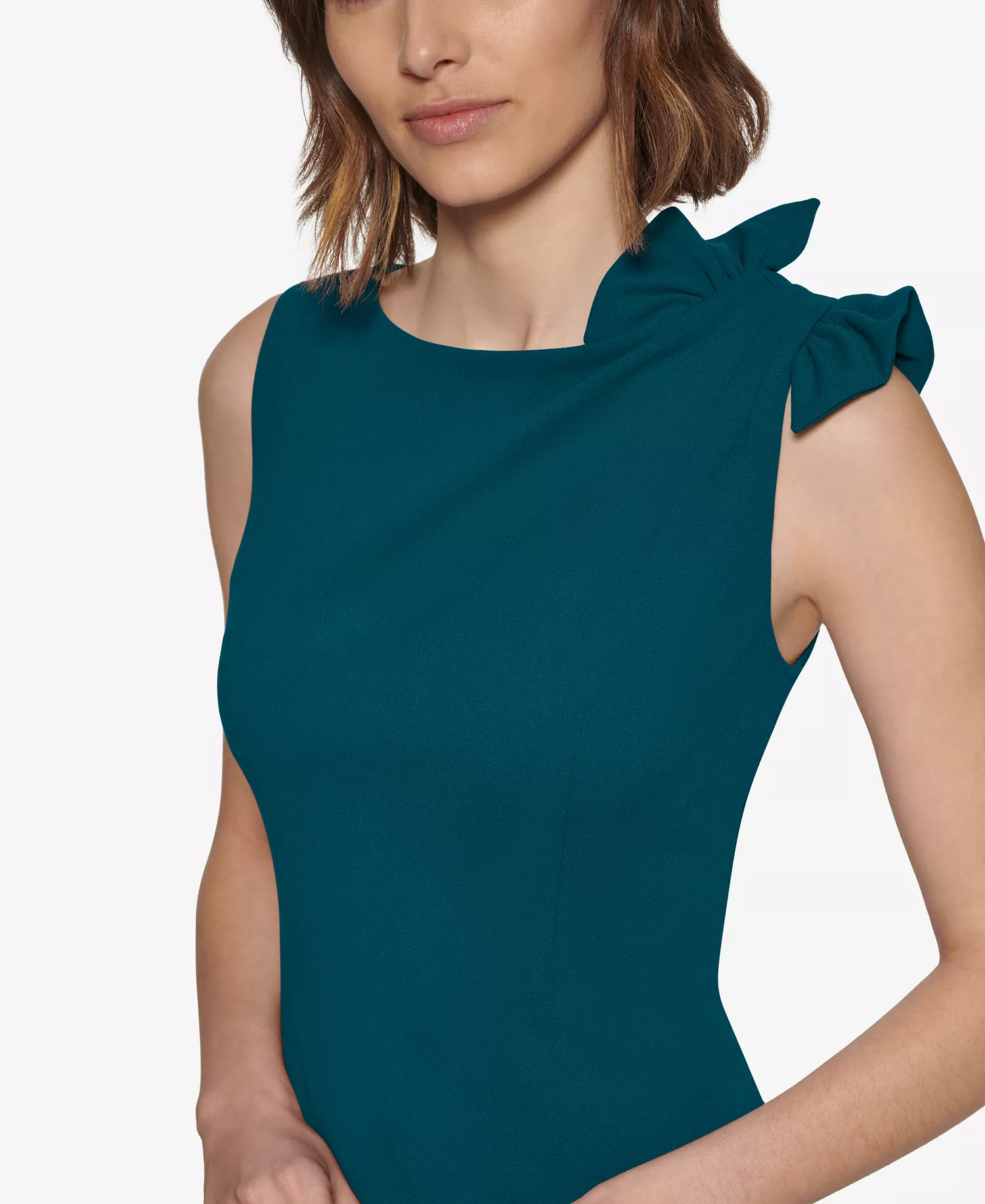 Women's Boat Neck Short Dress - Cypress - 10