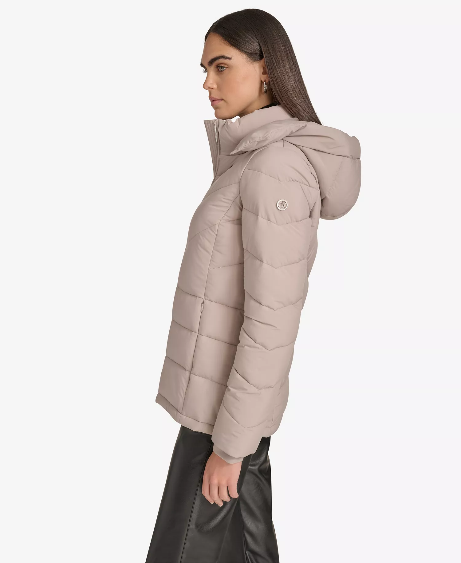 Women's Short Zip Front Puffer Jacket - Atmosphere - L
