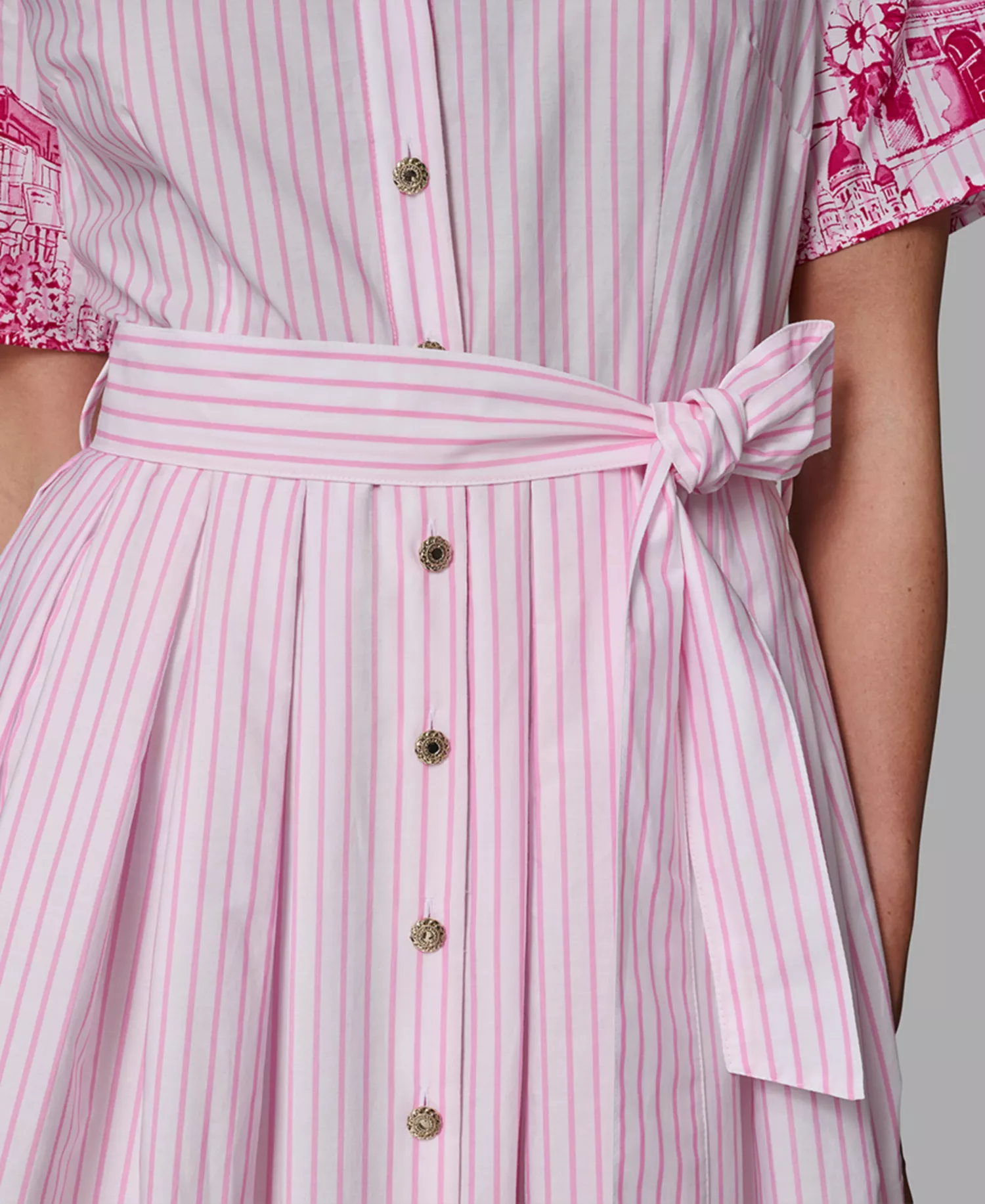 Women's Printed Shirt Dress - Rouge/Prism Pink Multi - M