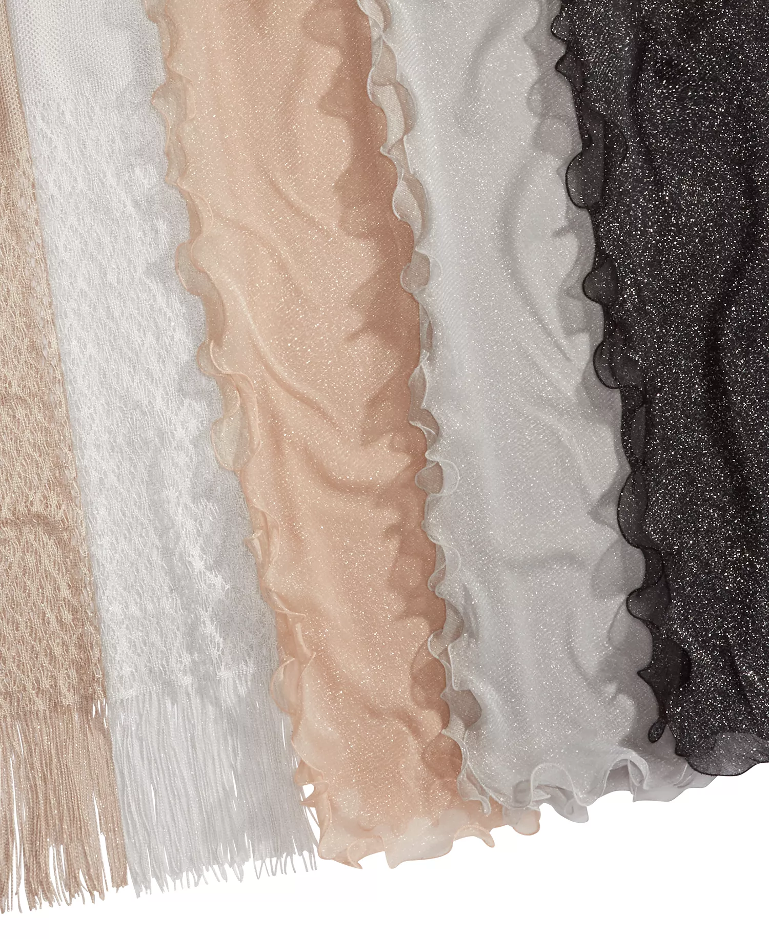 Ruffle-Edge Metallic Evening Wrap, Created for Macy's - Black - ONE SIZE