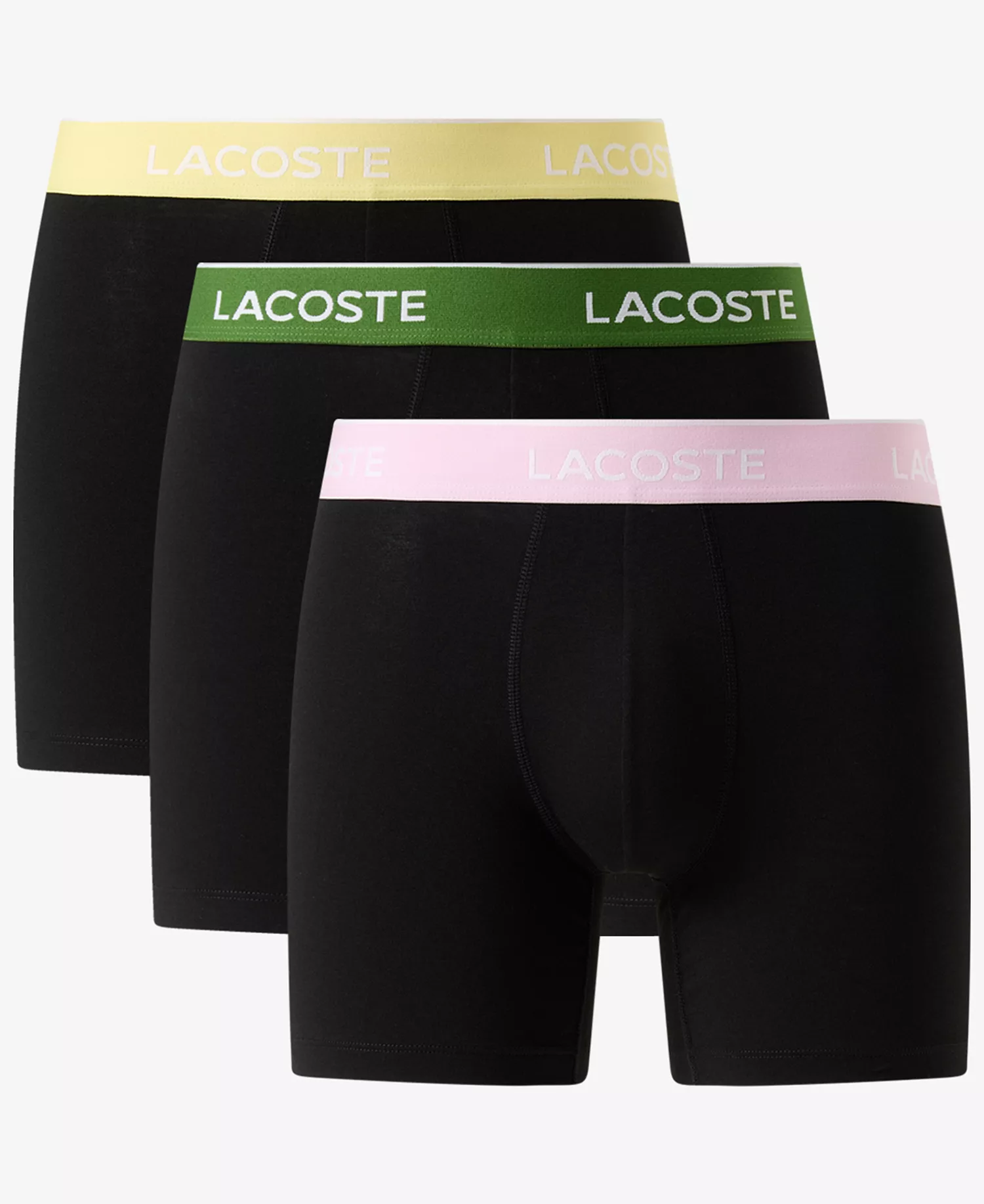 Men's Cotton Stretch Color Waistband Boxer Briefs, 3-Pack - Black/albizia - L