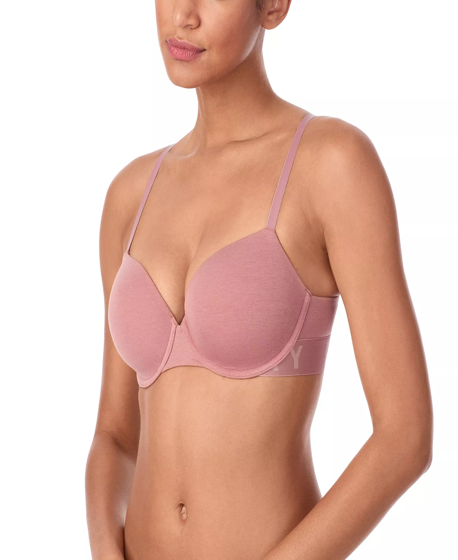 Women's Cozy Boyfriend T-Shirt Bra DK7511 - Rosewood - 32 - B