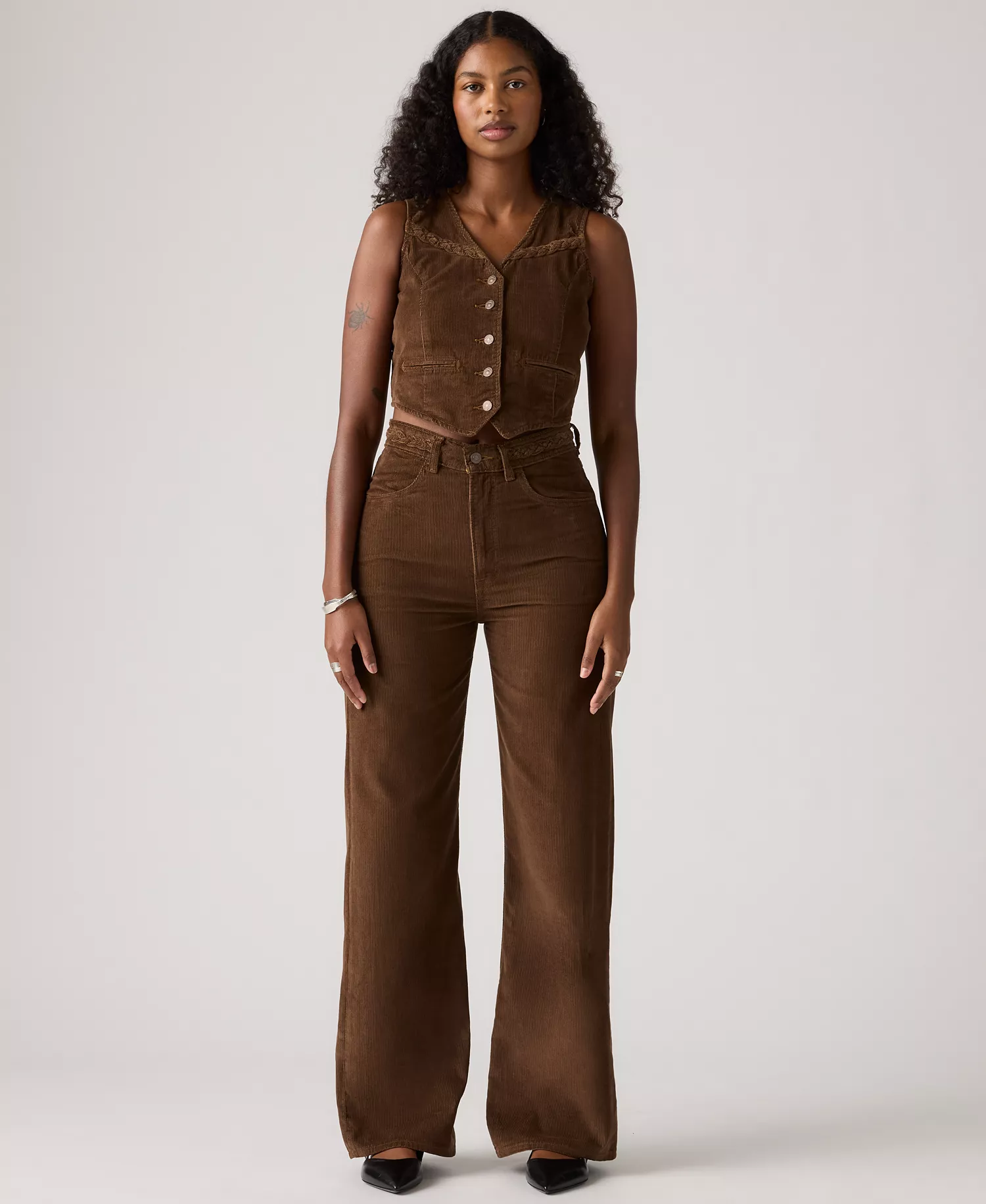 Women's Corduroy Braided Ribcage Jeans - Carafe - 26