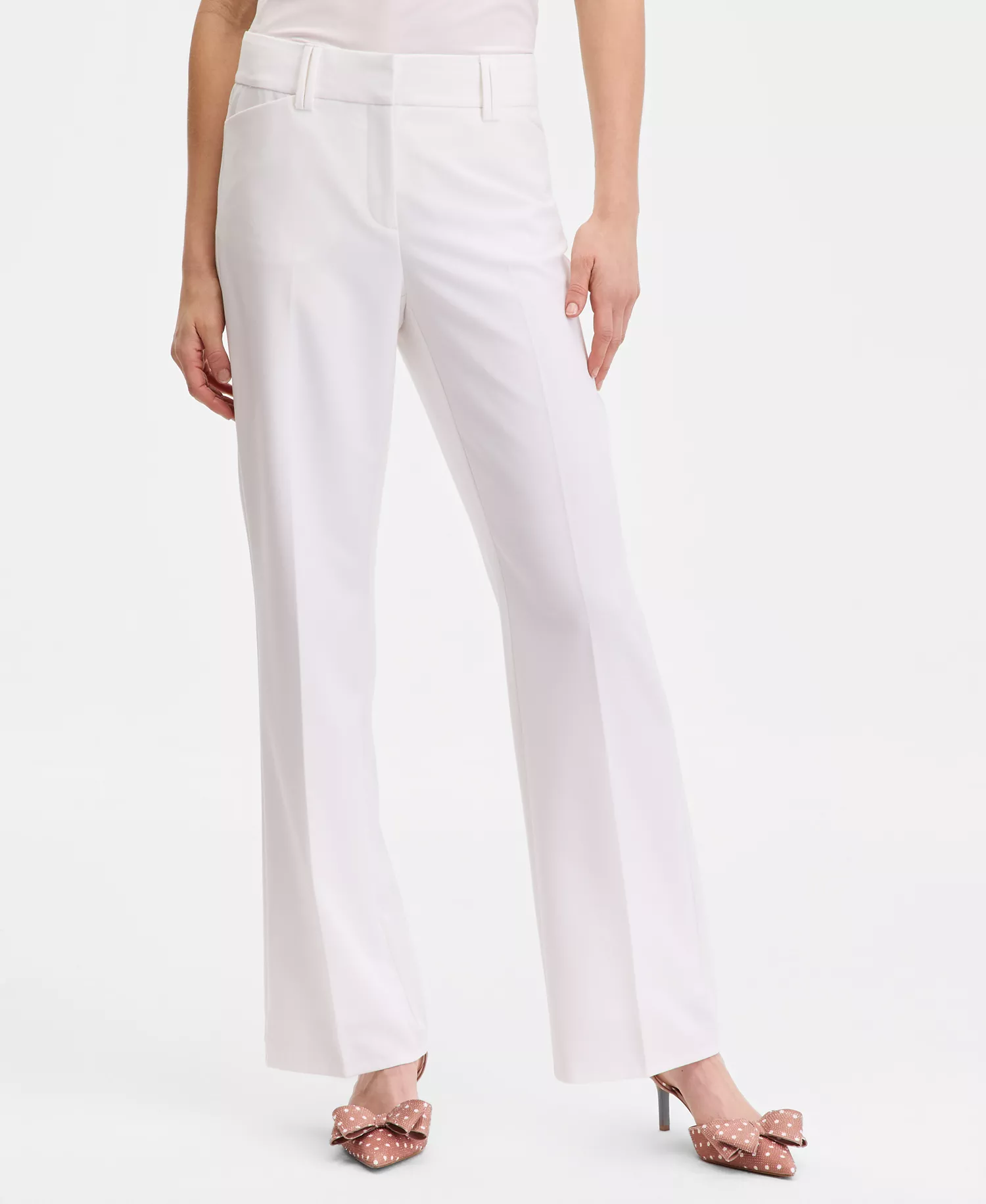 Women's Mid-Rise Bootcut Pants, Created for Macy's - Bright White - 0