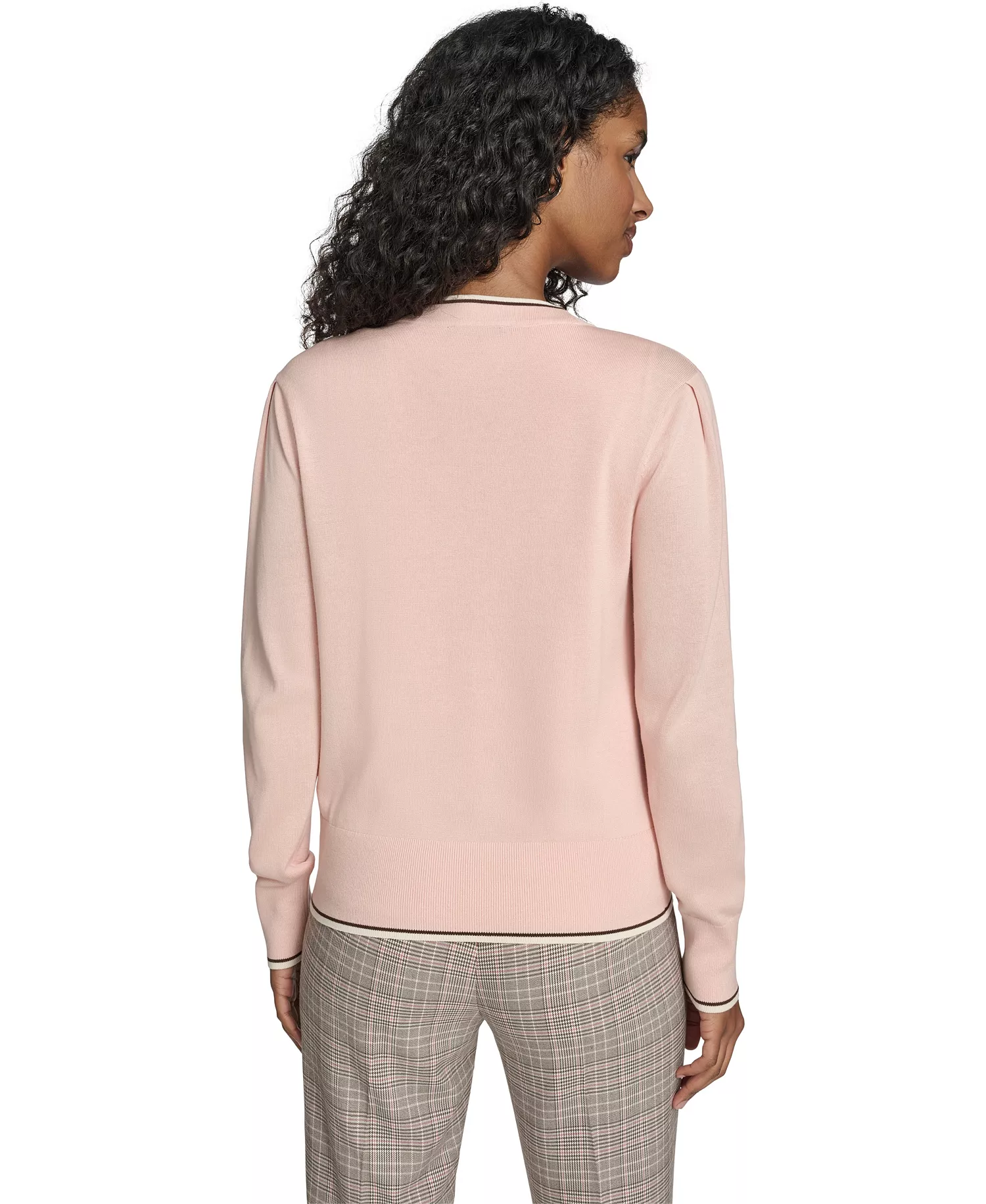 Women's V-Neck Long-Sleeve Cardigan Set - Evening Sand Multi - L