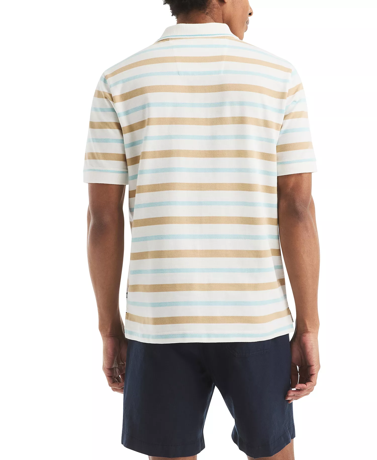 Men's Birdseye Stripe Polo Shirt - Sail White - L