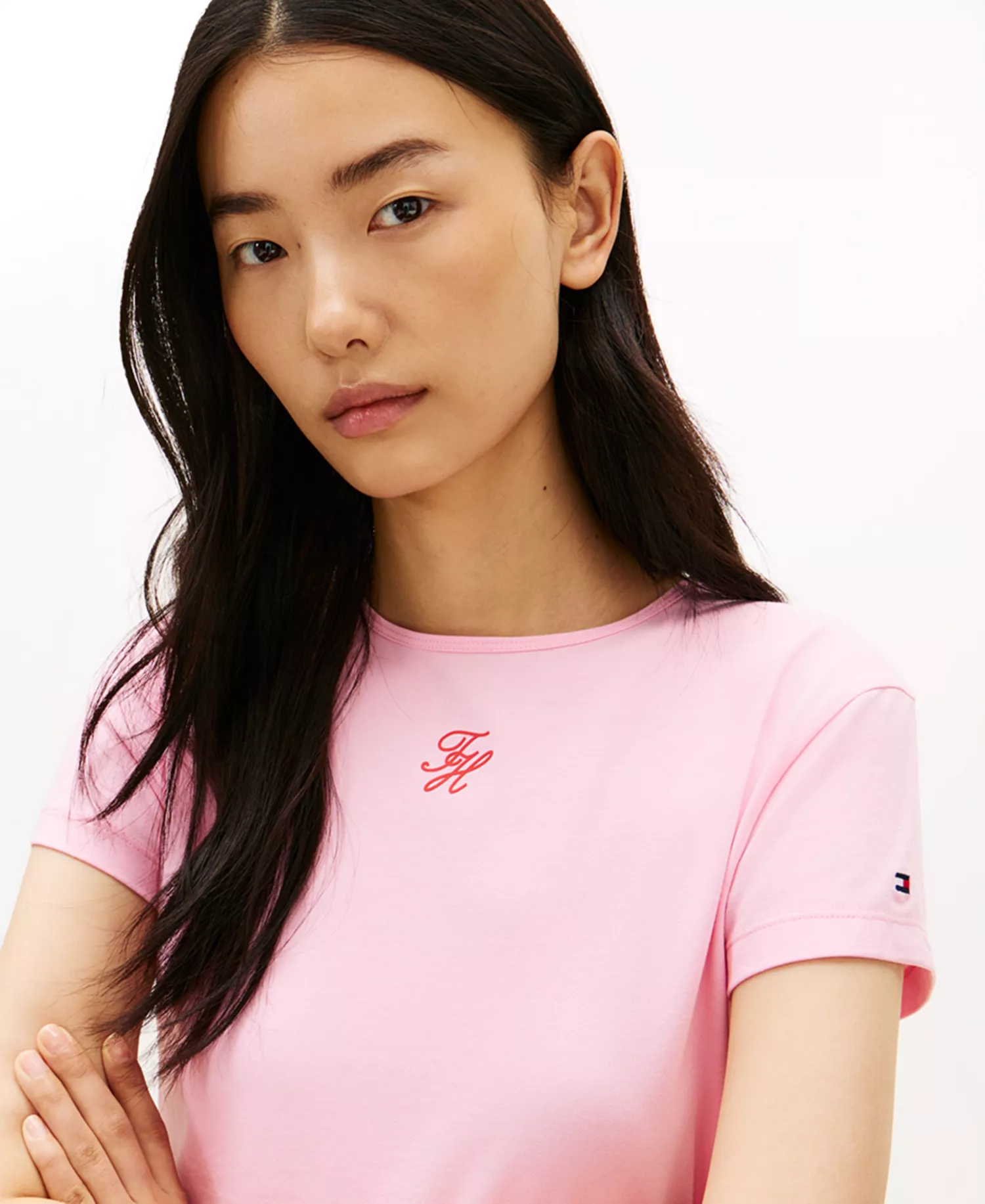 Women's TH Script Slim-Fit T-Shirt - Classic Pink - L
