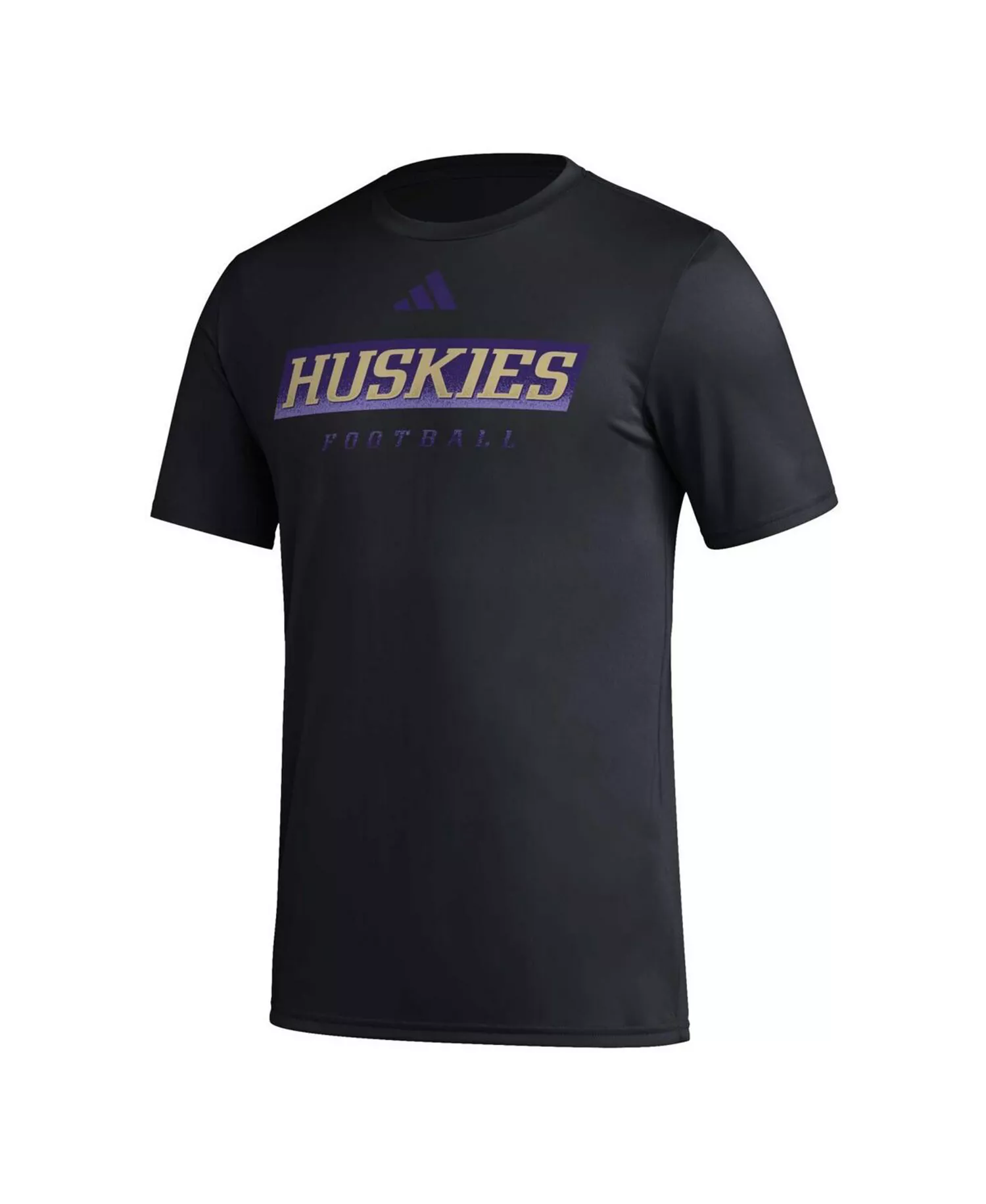 Men's Black Washington Huskies Football Practice AEROREADY Pregame T-shirt - Black - L