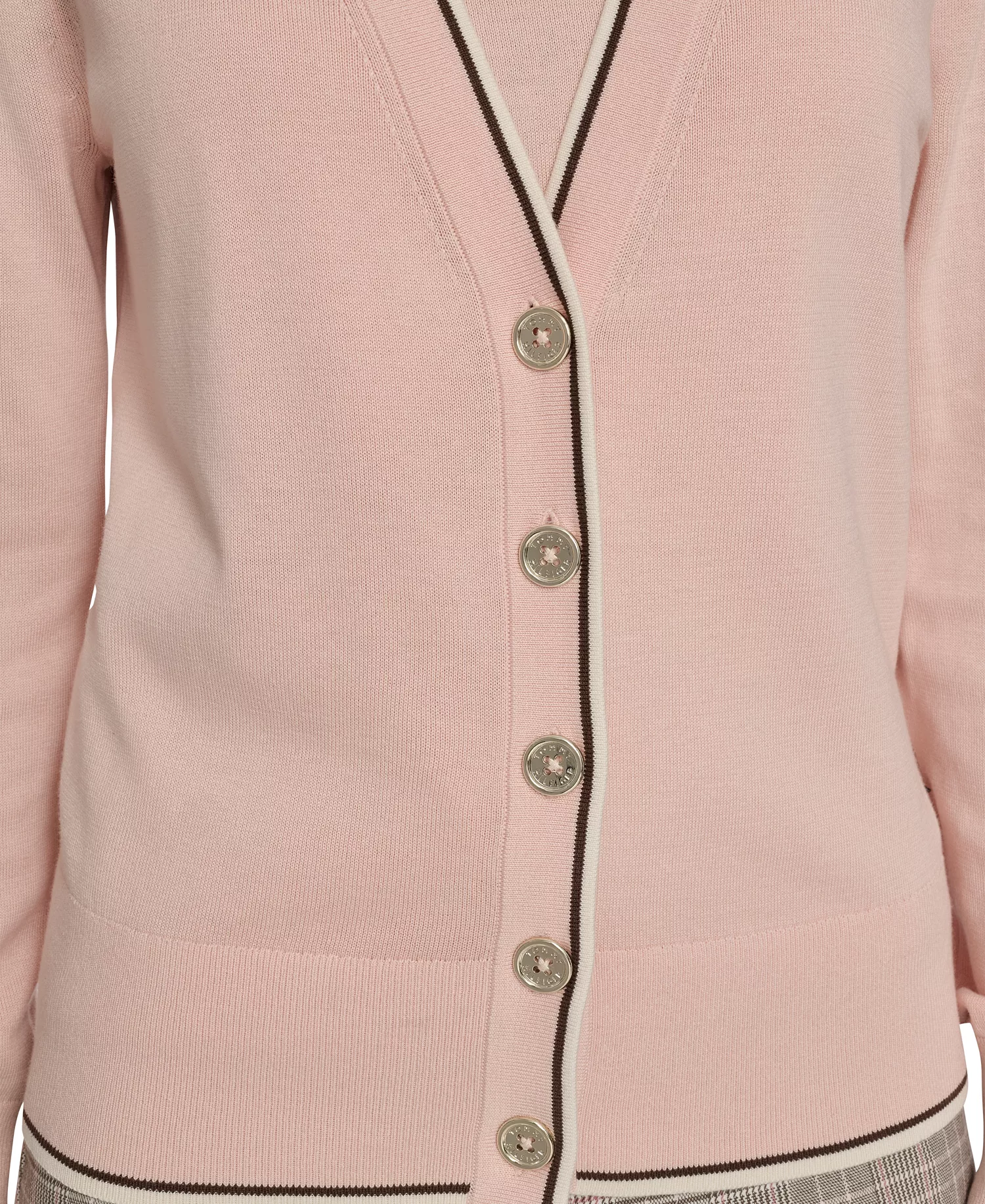 Women's V-Neck Long-Sleeve Cardigan Set - Evening Sand Multi - L