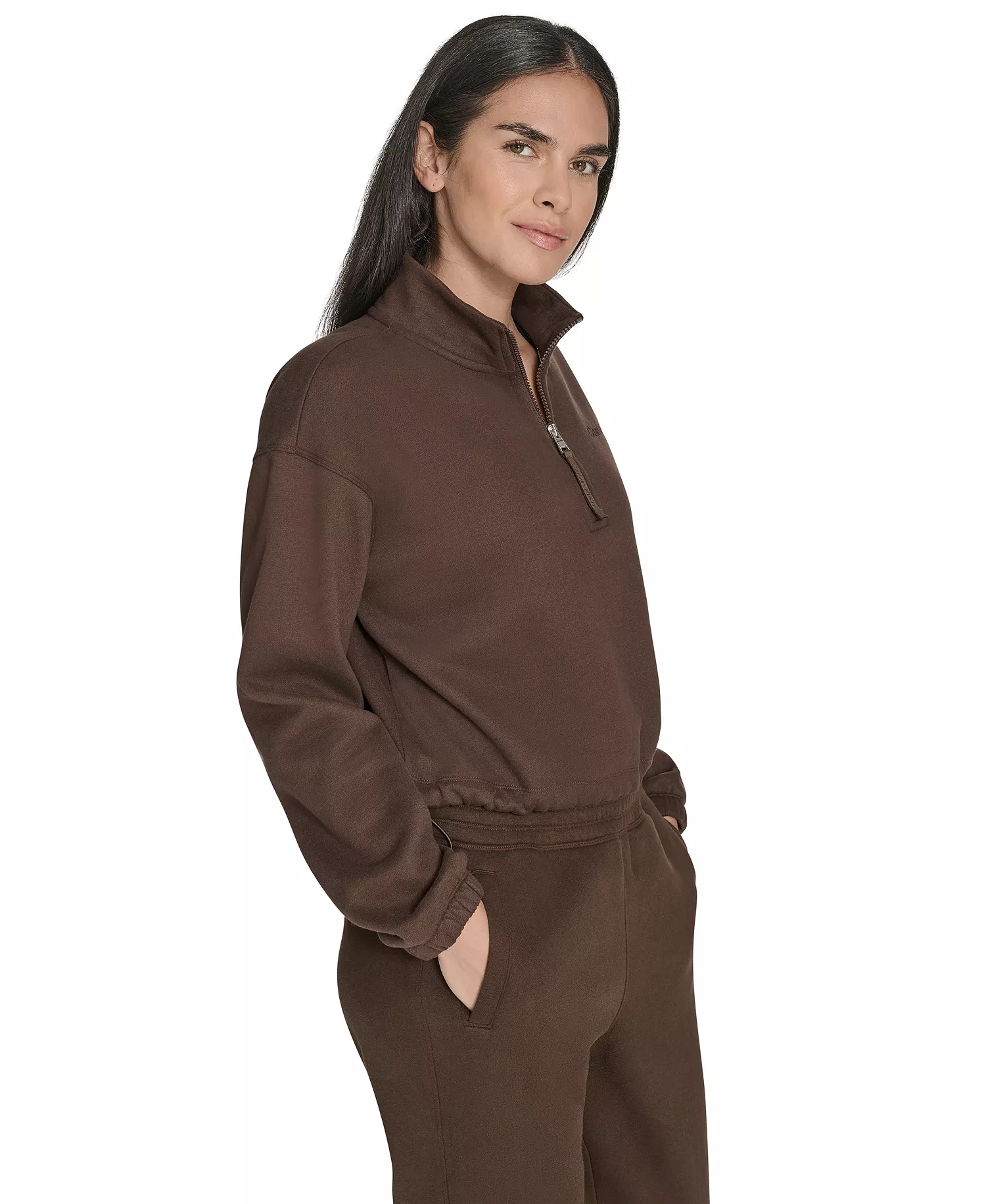 Women's Performance Half-Zip Pull-On Sweatshirt - Brown Cork - 2XL