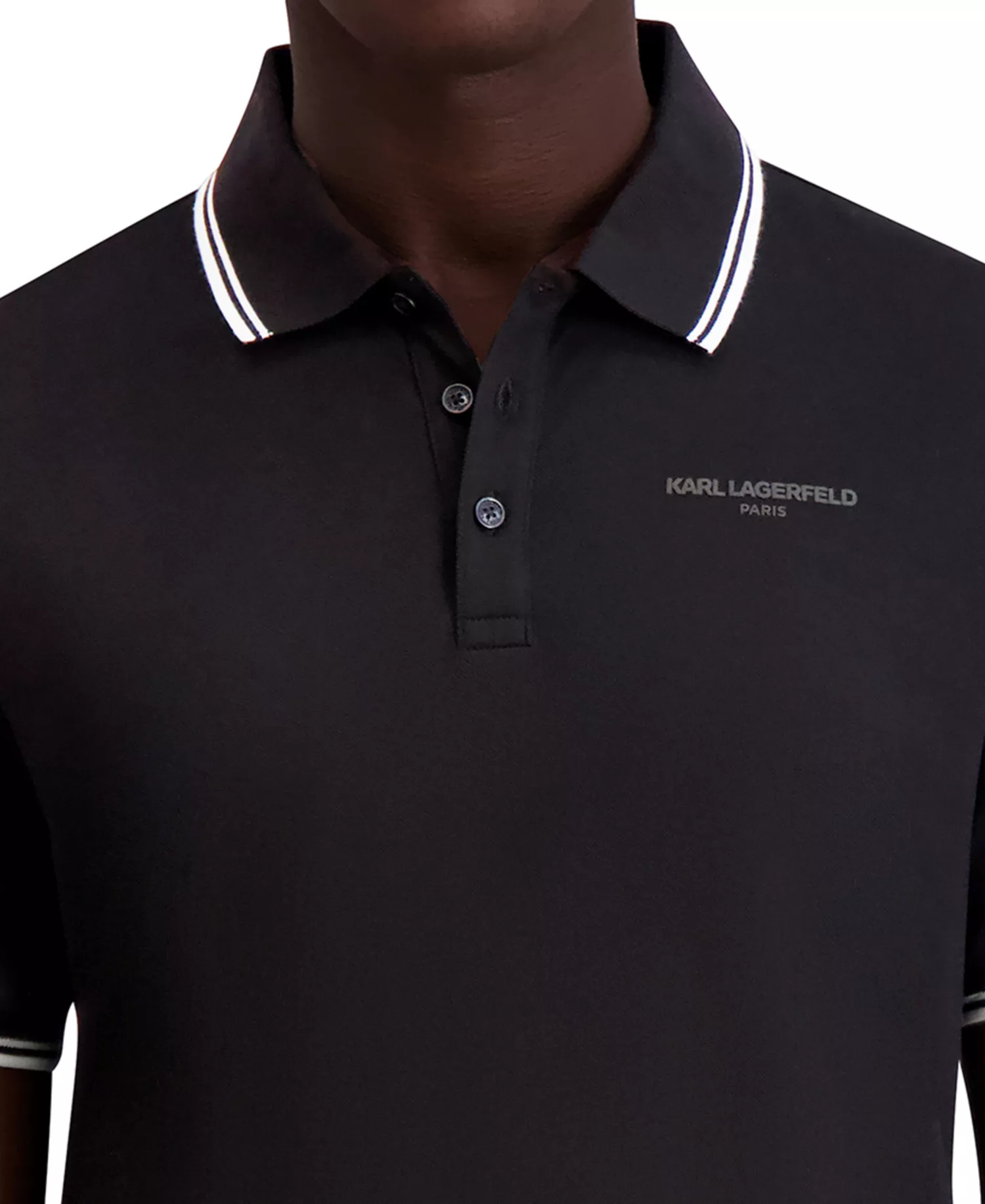 Men's Regular-Fit Tipped Polo Shirt - Black - 2XL