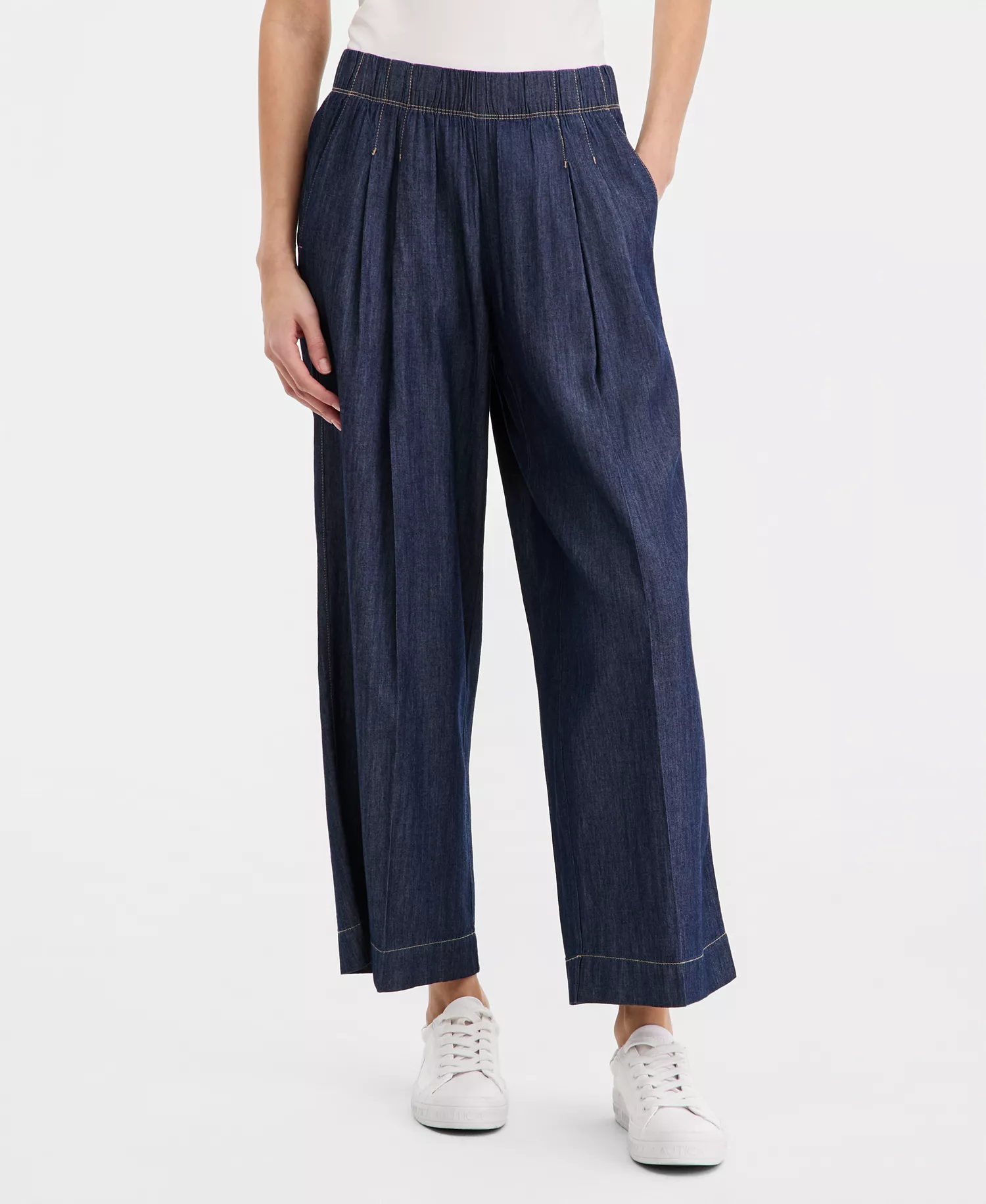 Jeans Women's Pleated-Waist Pants - Dark Azure - L
