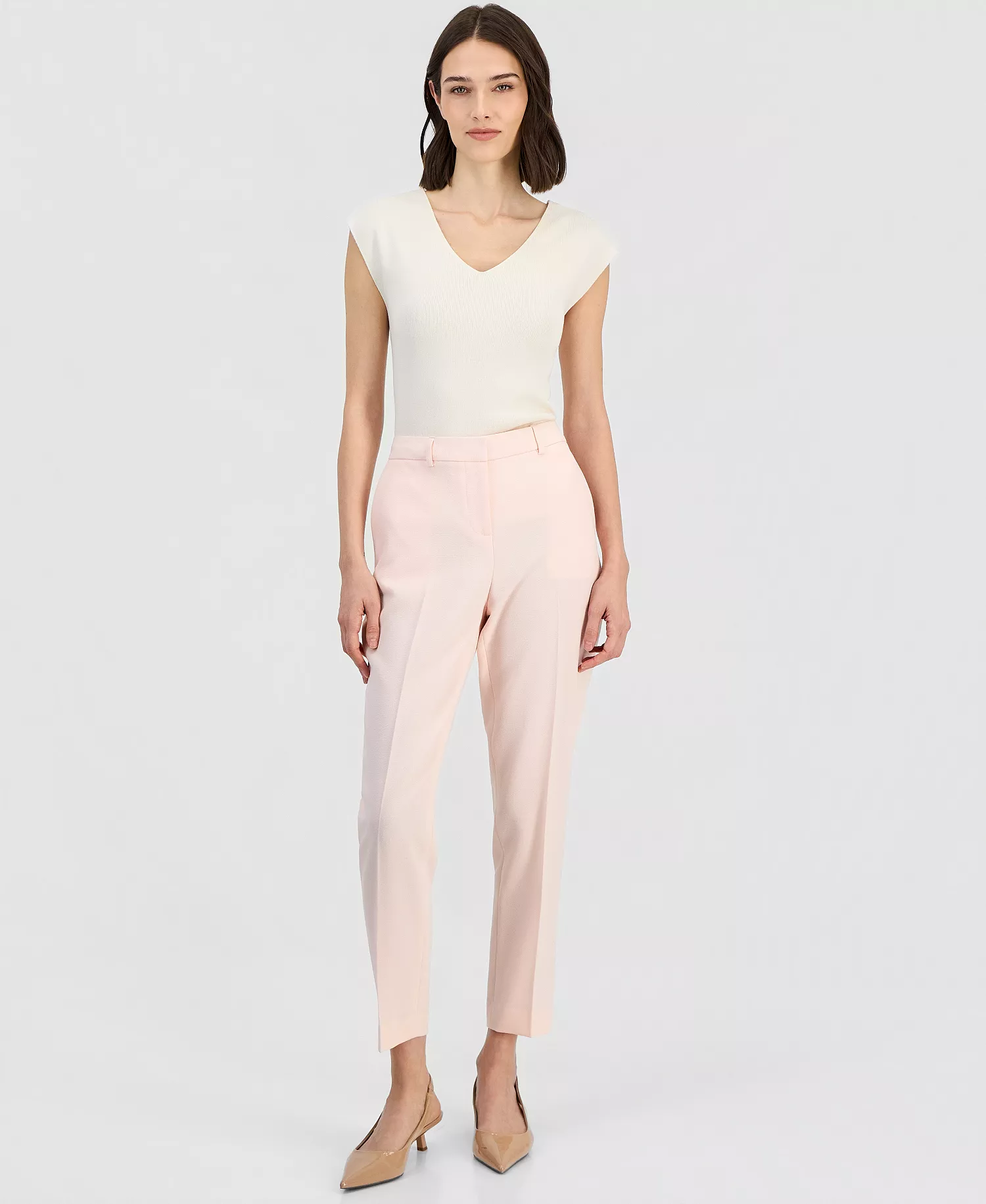 Women's Mid-Rise Straight-Leg Ankle Pants - Tea Rose - 10