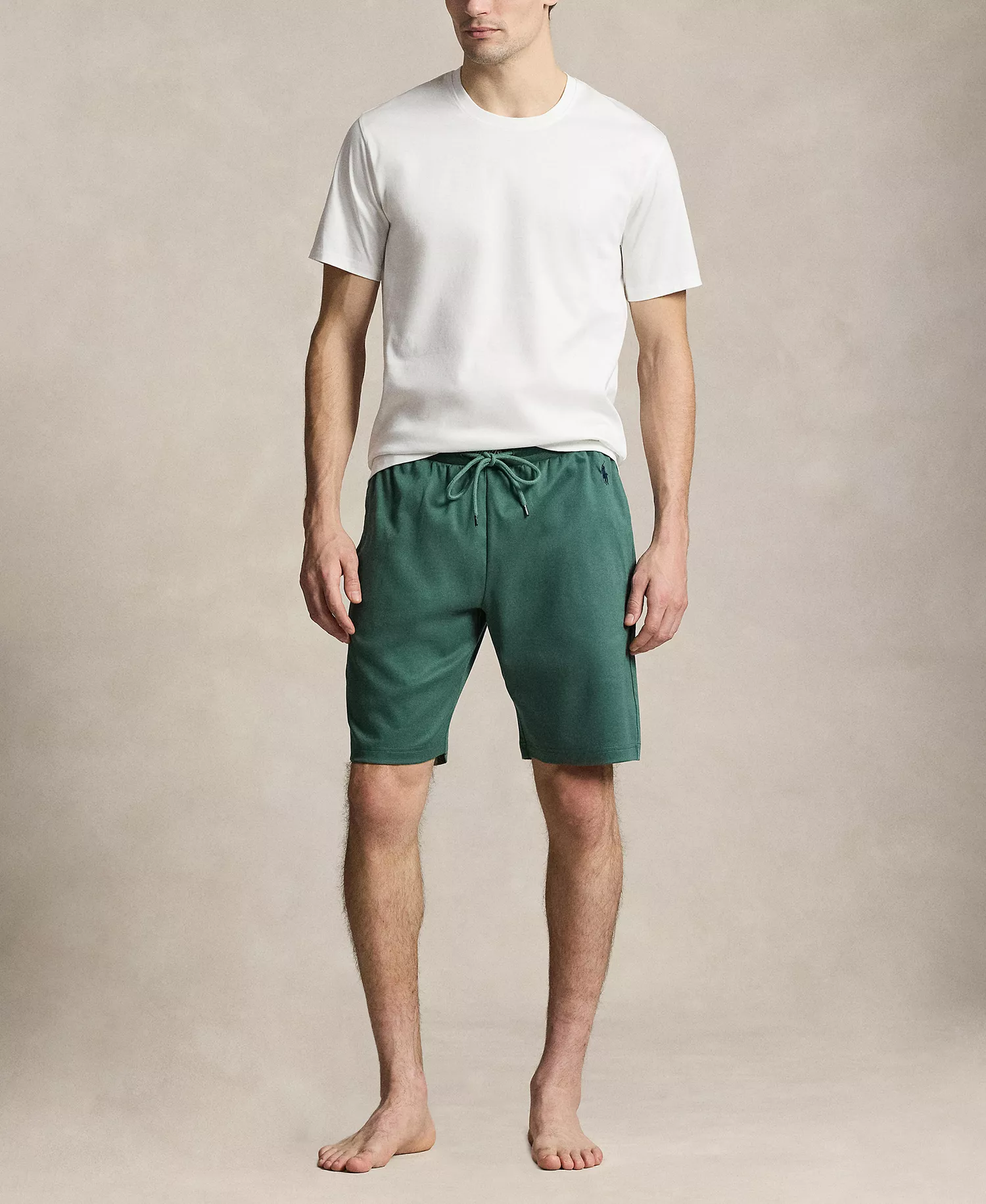 Men's Mercerized Cotton Pajama Shorts - Washed Forest/Cruise Navy Polo Player - L