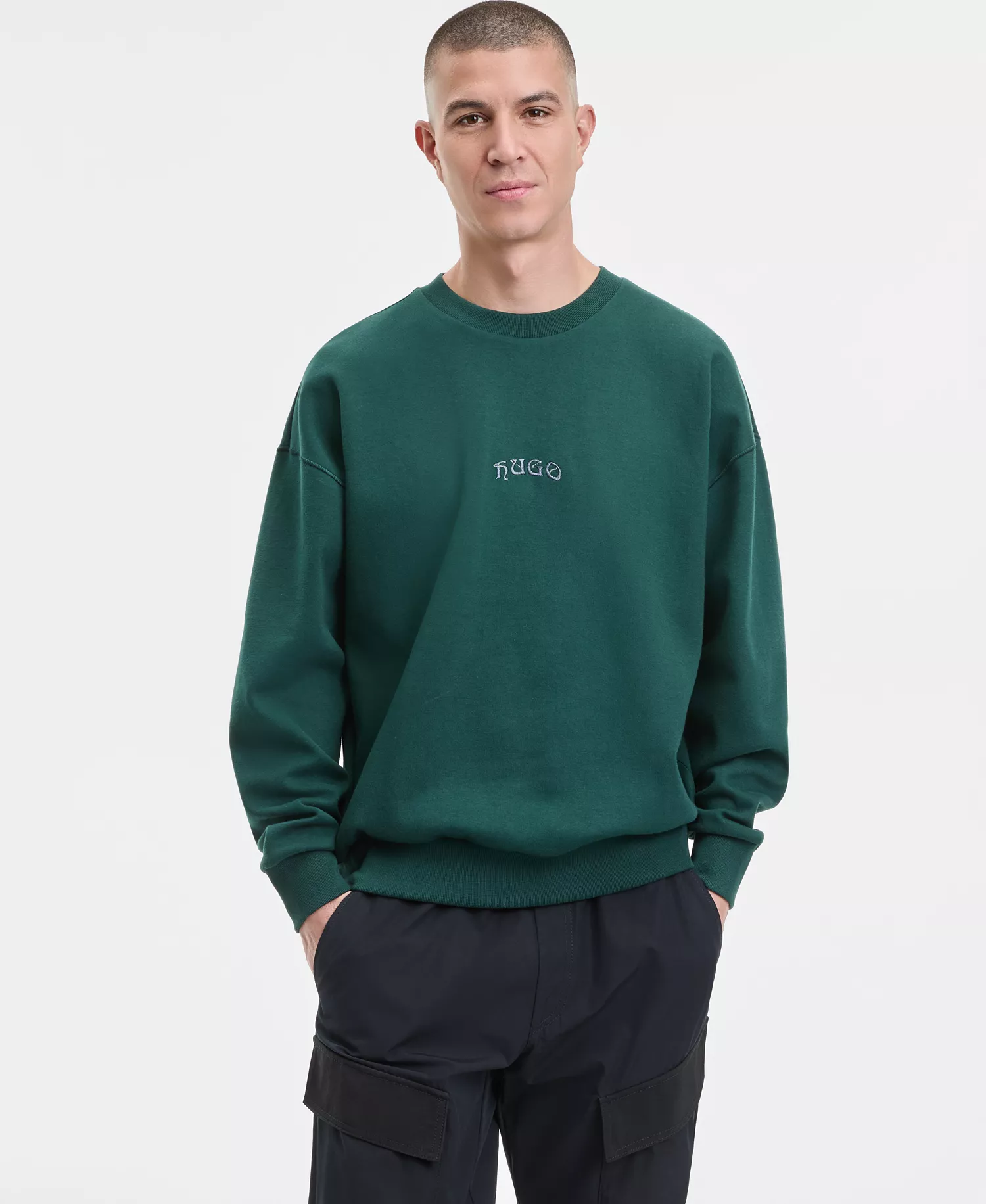 Men's Dadsino Embroidered Sweatshirt - Open Green - 2XL