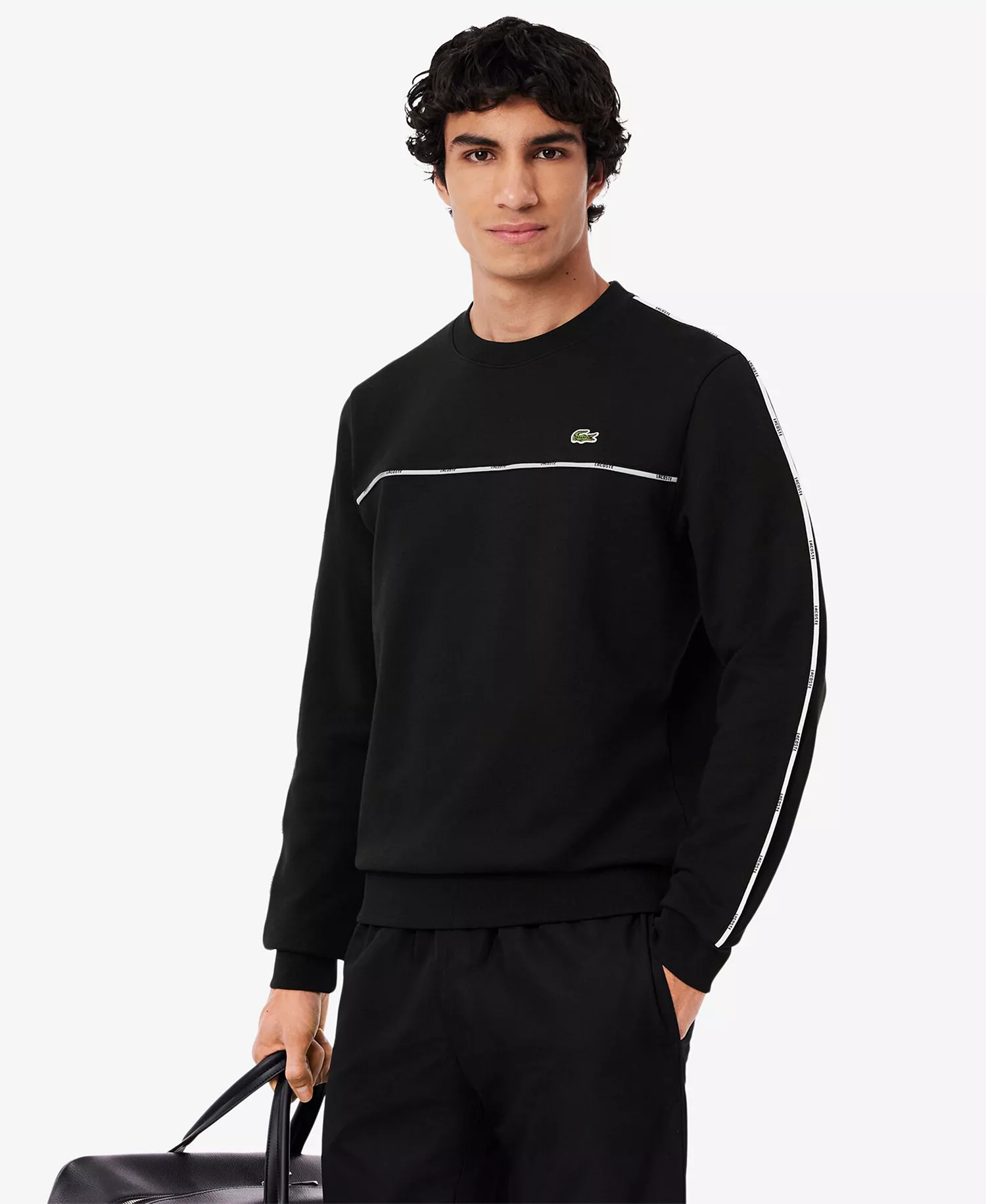 Men's Logo Trim Sweatshirt - Black - M
