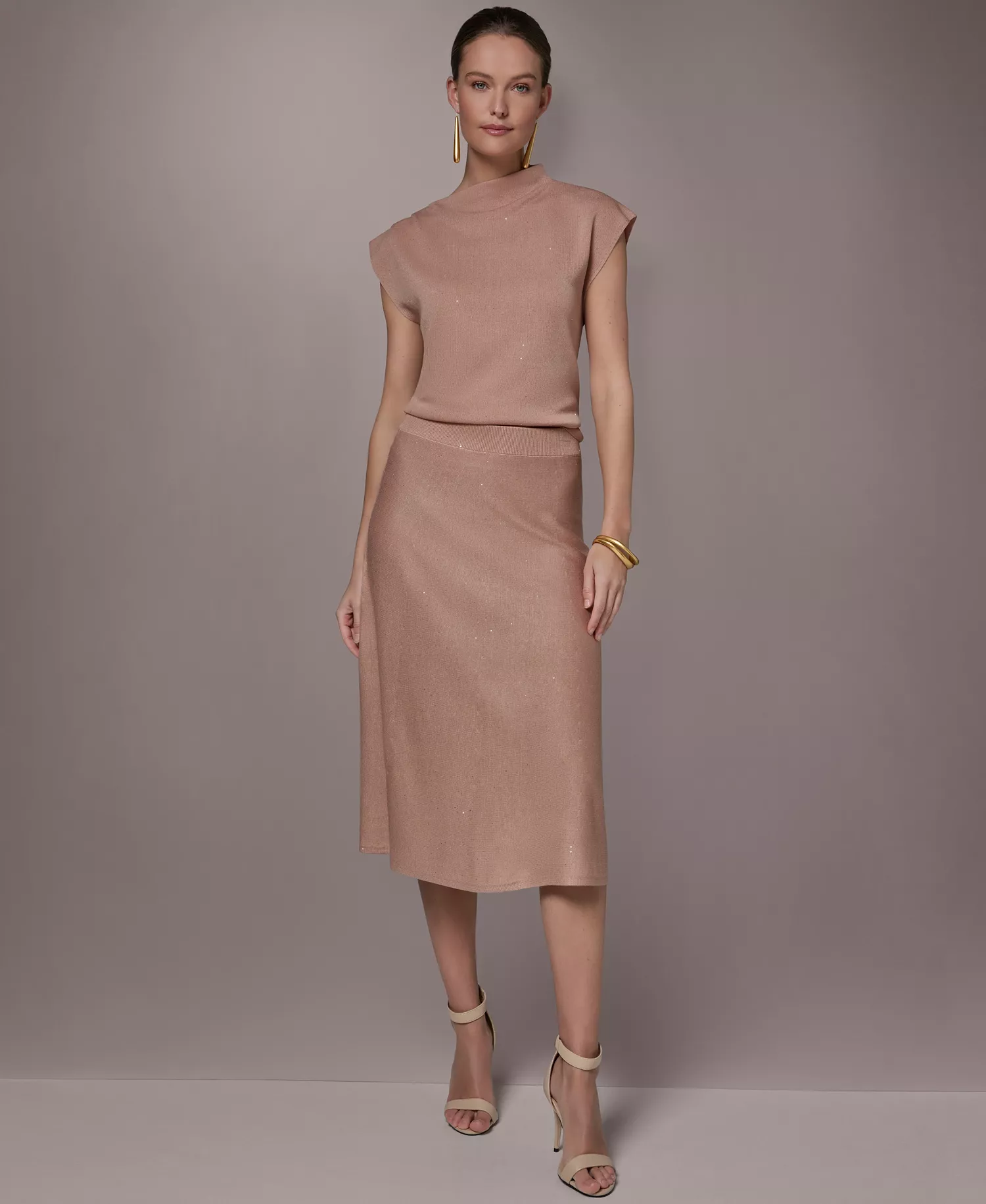 Women's Sequin Detail Midi Skirt - Umbria - L