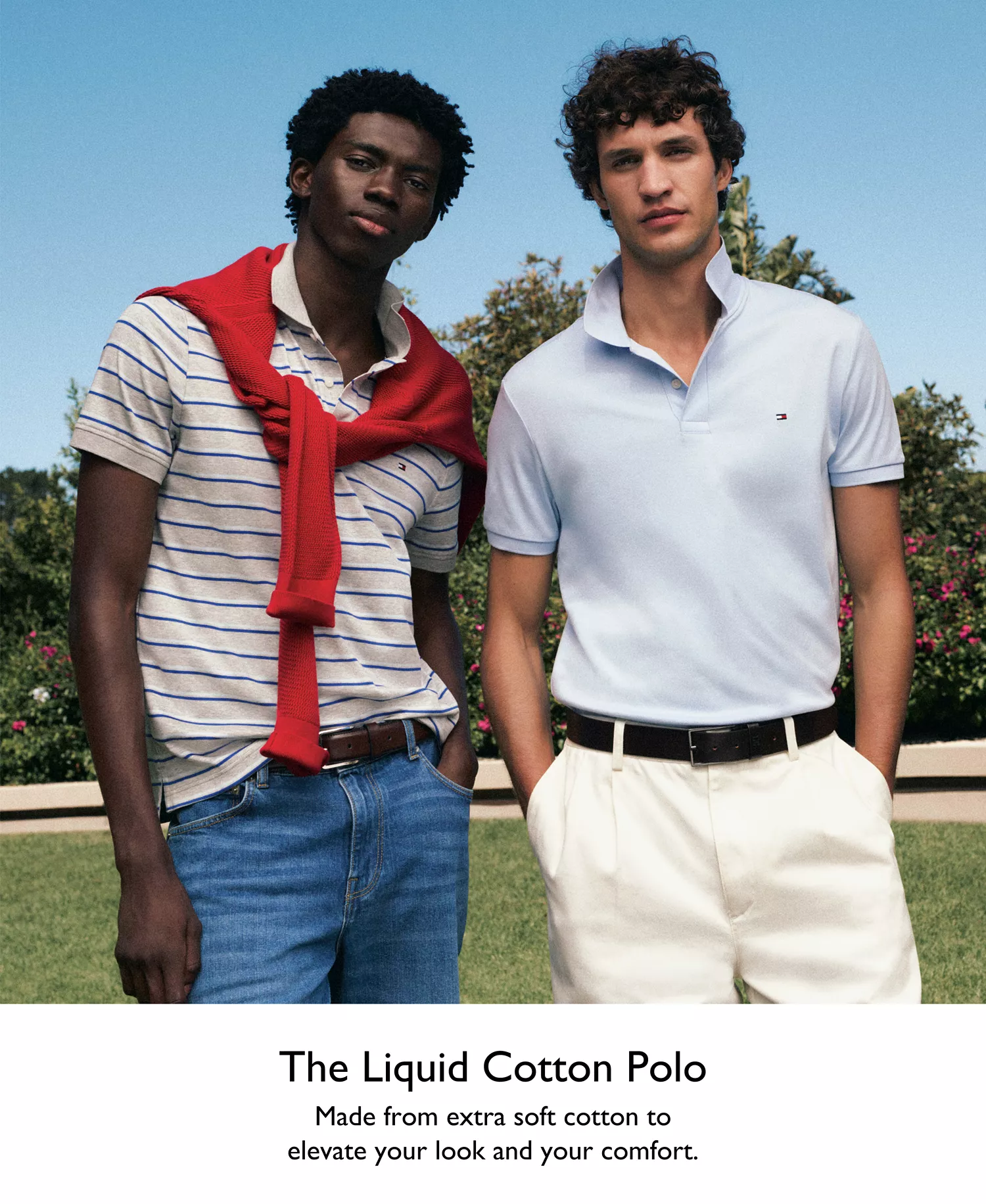 Men's Regular-Fit Ultra Soft Liquid Cotton Polo Shirts - Breezy Blue - L
