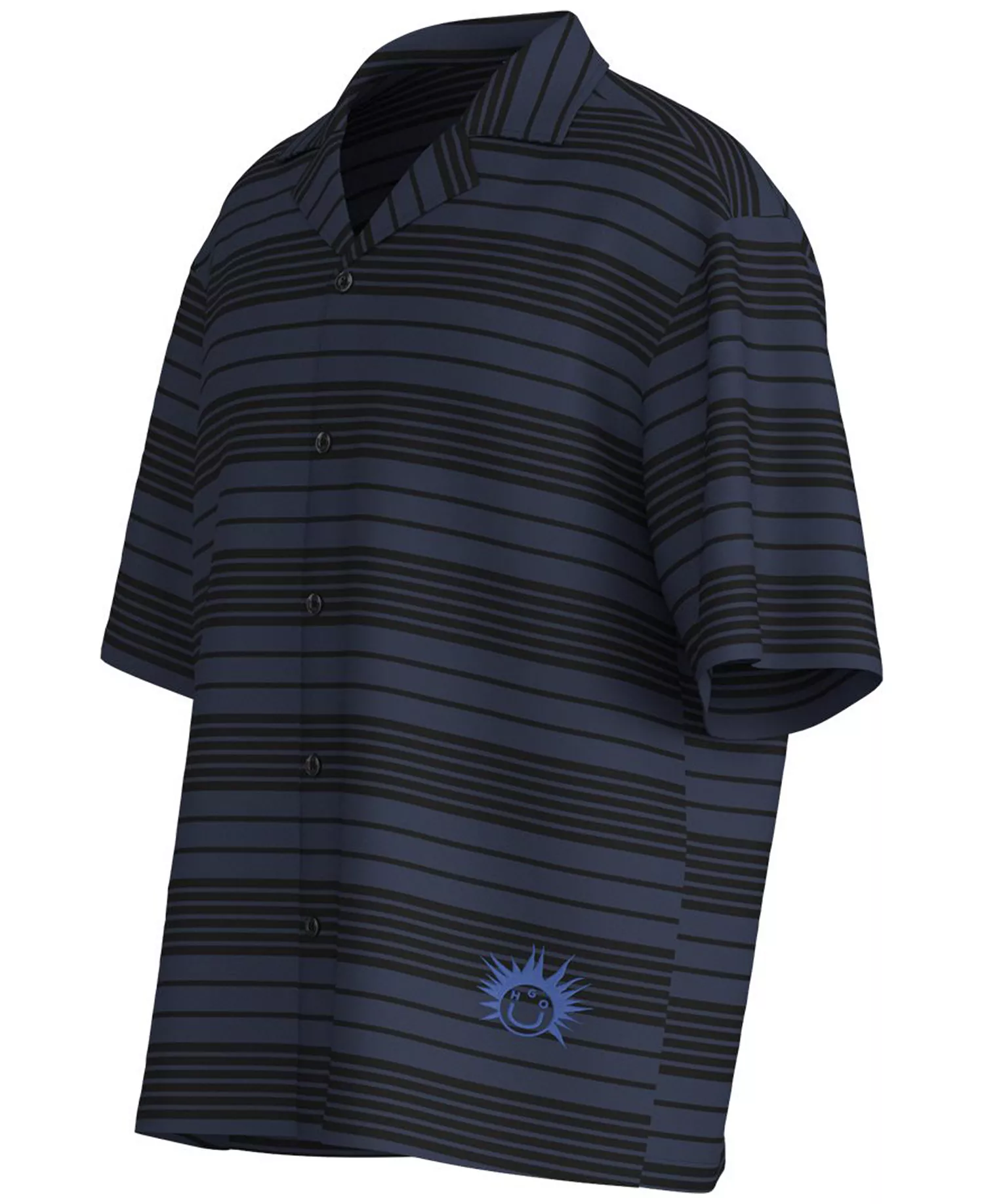 Men's Stripe Graphic Shirt - Navy - S
