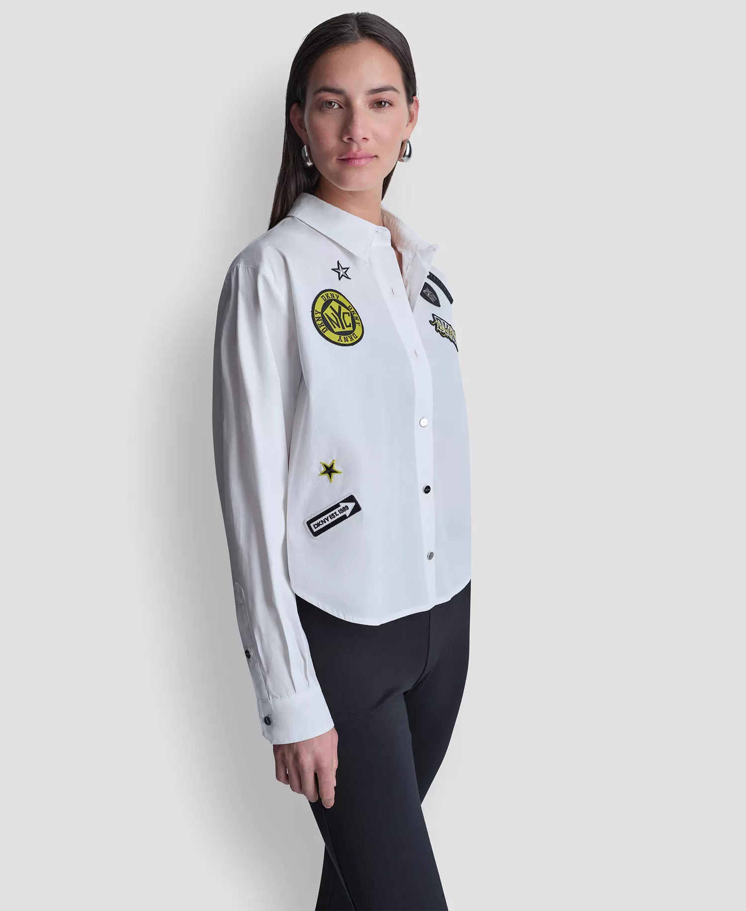Women's 1989 Pins and Patches Button-Down Shirt - Ivory - L