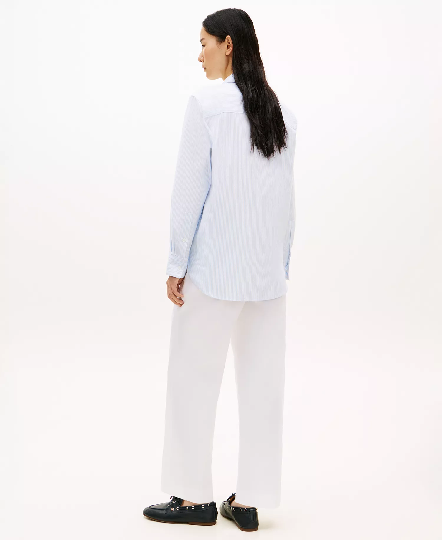 Women's Long-Sleeve Oxford Shirt - Blue - L