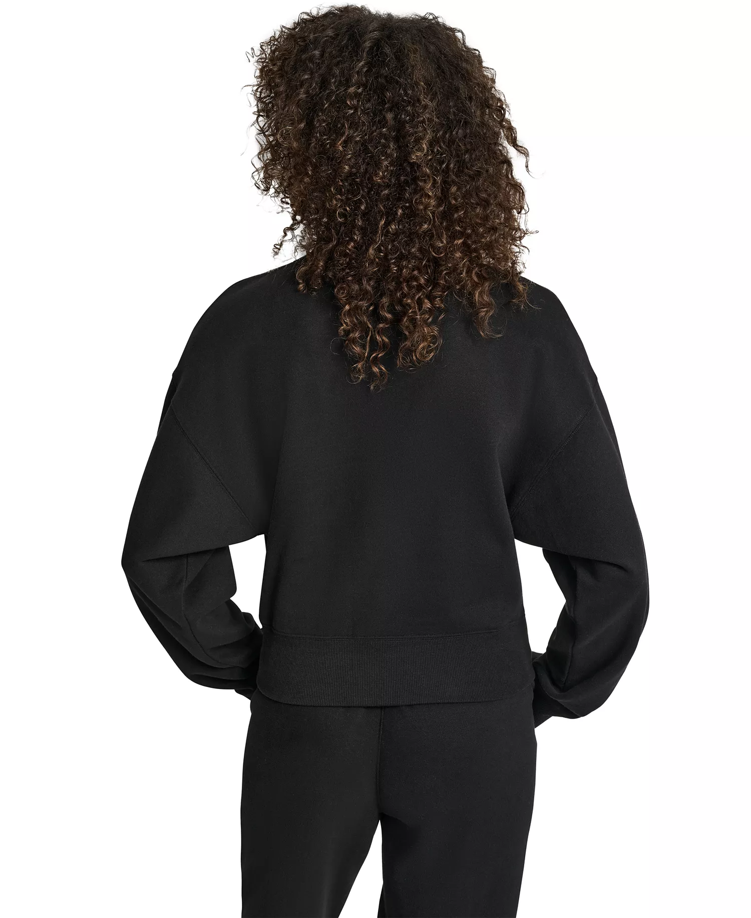 Women's Graffiti New York Logo Oversized Mock Neck Sweatshirt - Black/Grey Space Dey ll - L