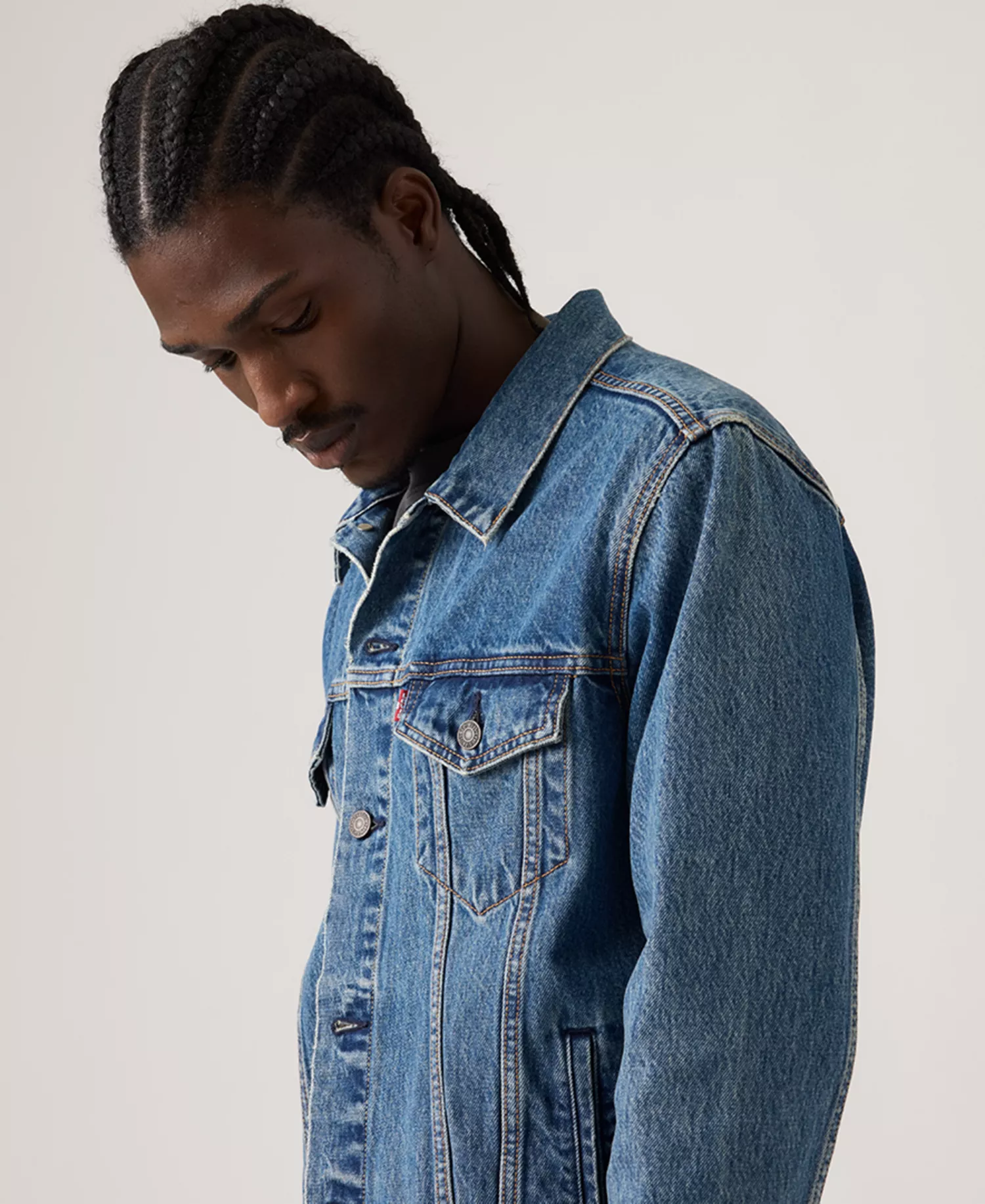 Men's Regular-Fit Denim Trucker Jacket, Classic Western Shirt & Tapered Jogger Pants - Rinse - 2XL