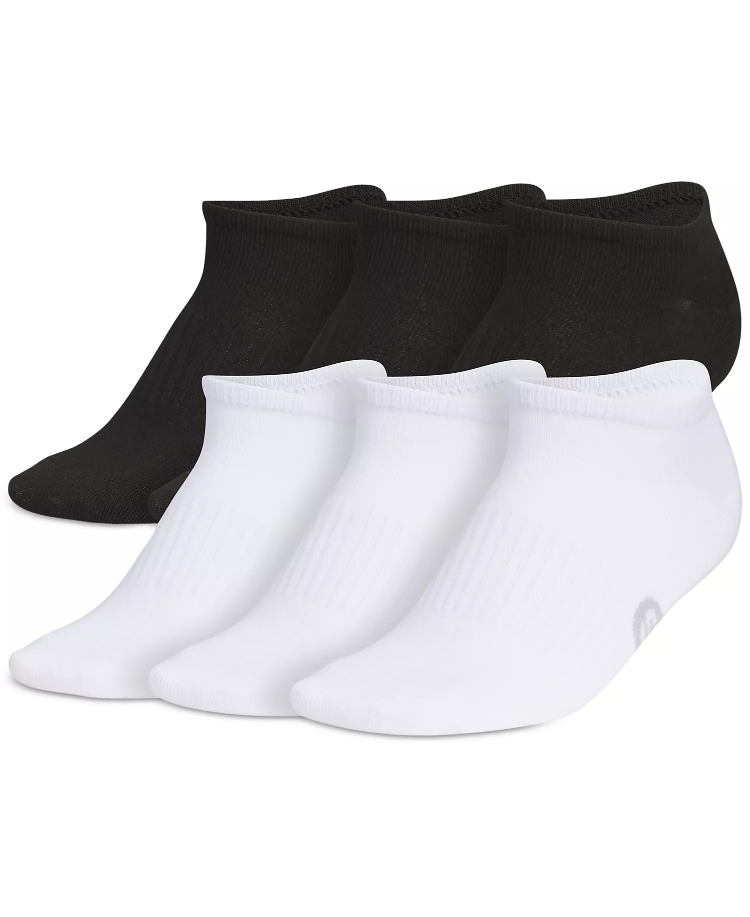 Women's 6-Pk. Superlite Classic No Show Socks - Black/Grey/White - 9-11