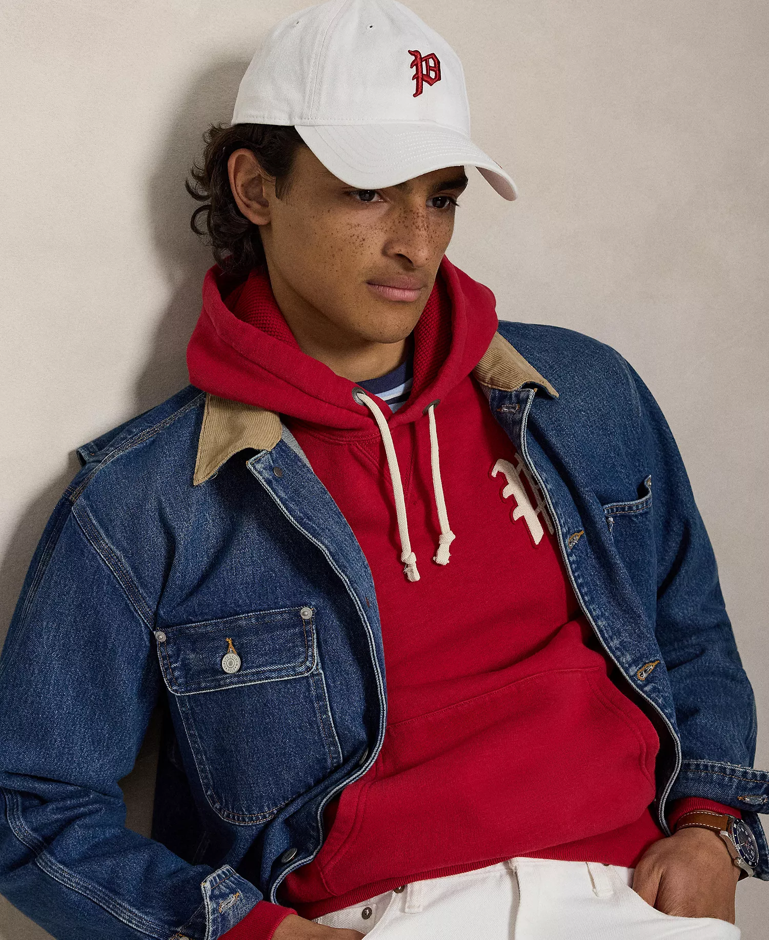 Men's Long-Sleeve Logo Patch Sweatshirt - Ralph Red - 2XL