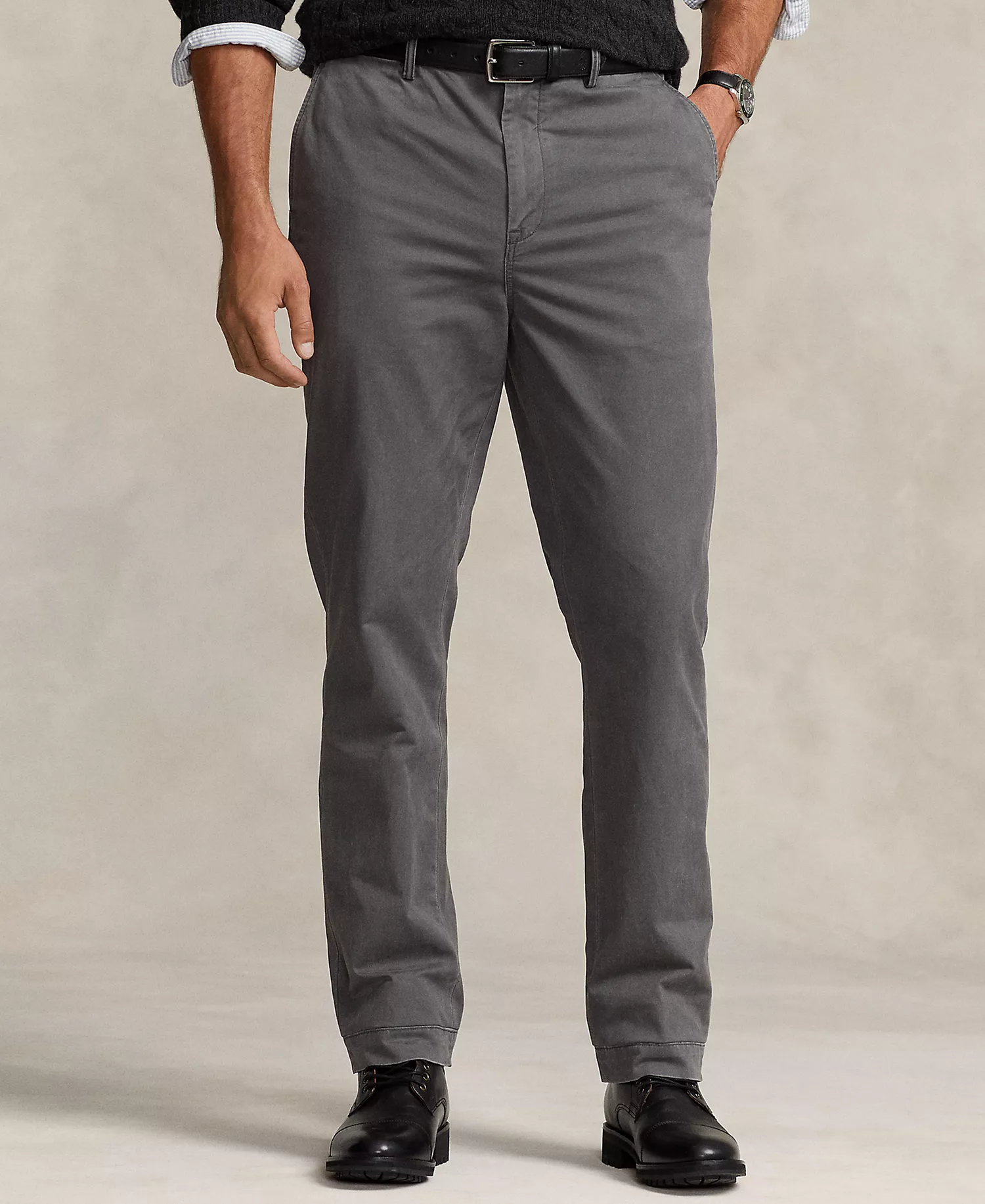 Men's Big & Tall Stretch Straight Fit Chino - Charcoal Grey - 36x36