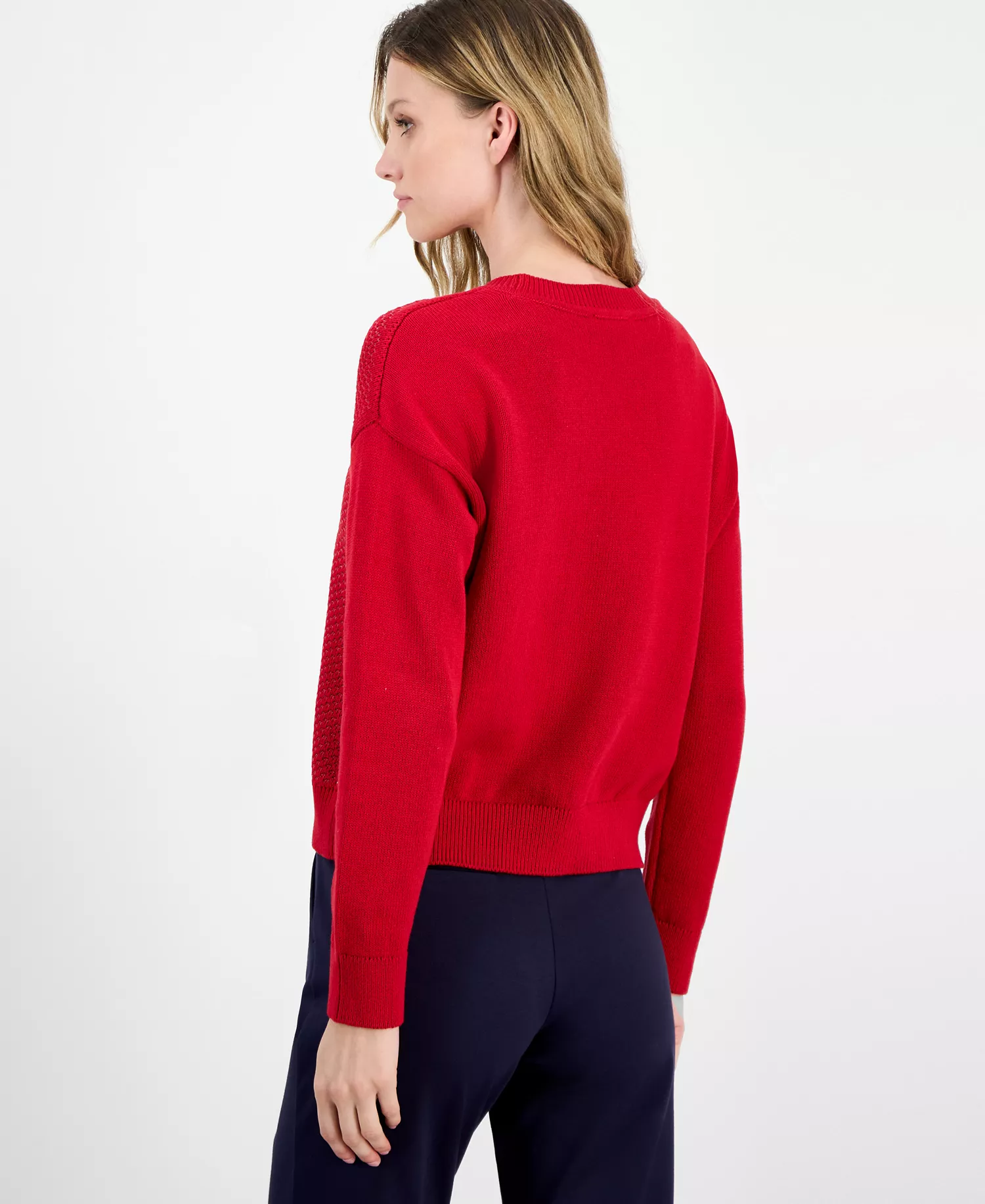 Nautica Women's Cotton Snowflake-Motif Sweater - Haute Red - L
