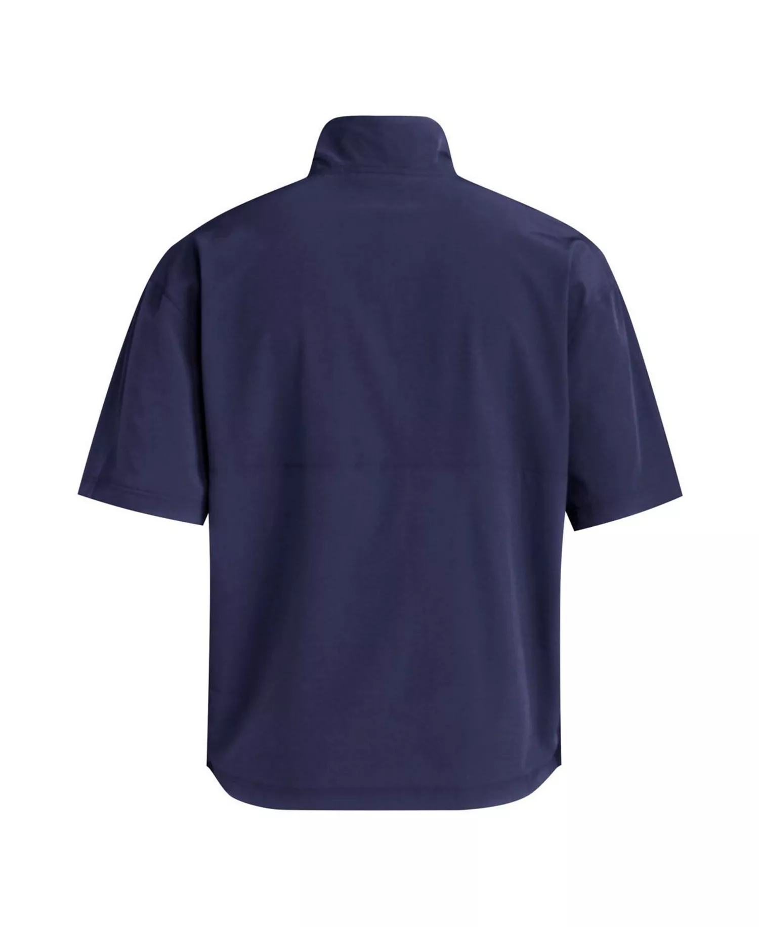 Men's Navy Georgia Tech Yellow Jackets Woven Quarter-Zip Short Sleeve Pullover Hoodie - Navy - M