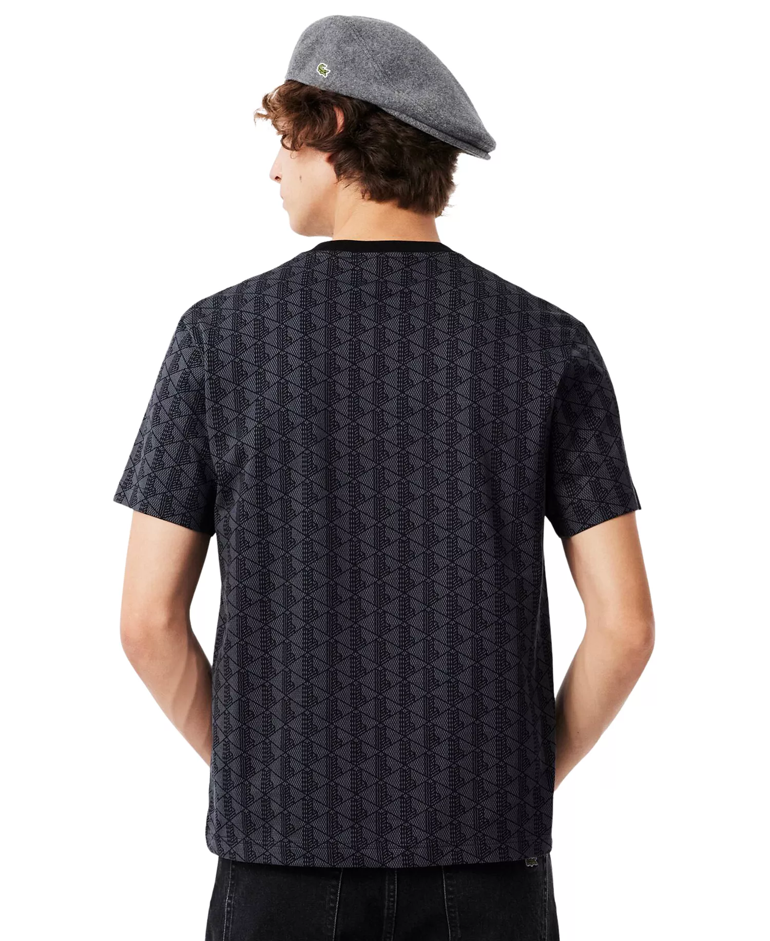 Men's Big & Tall Allover Monogram T-Shirt - Graphite Sombre/Black - L