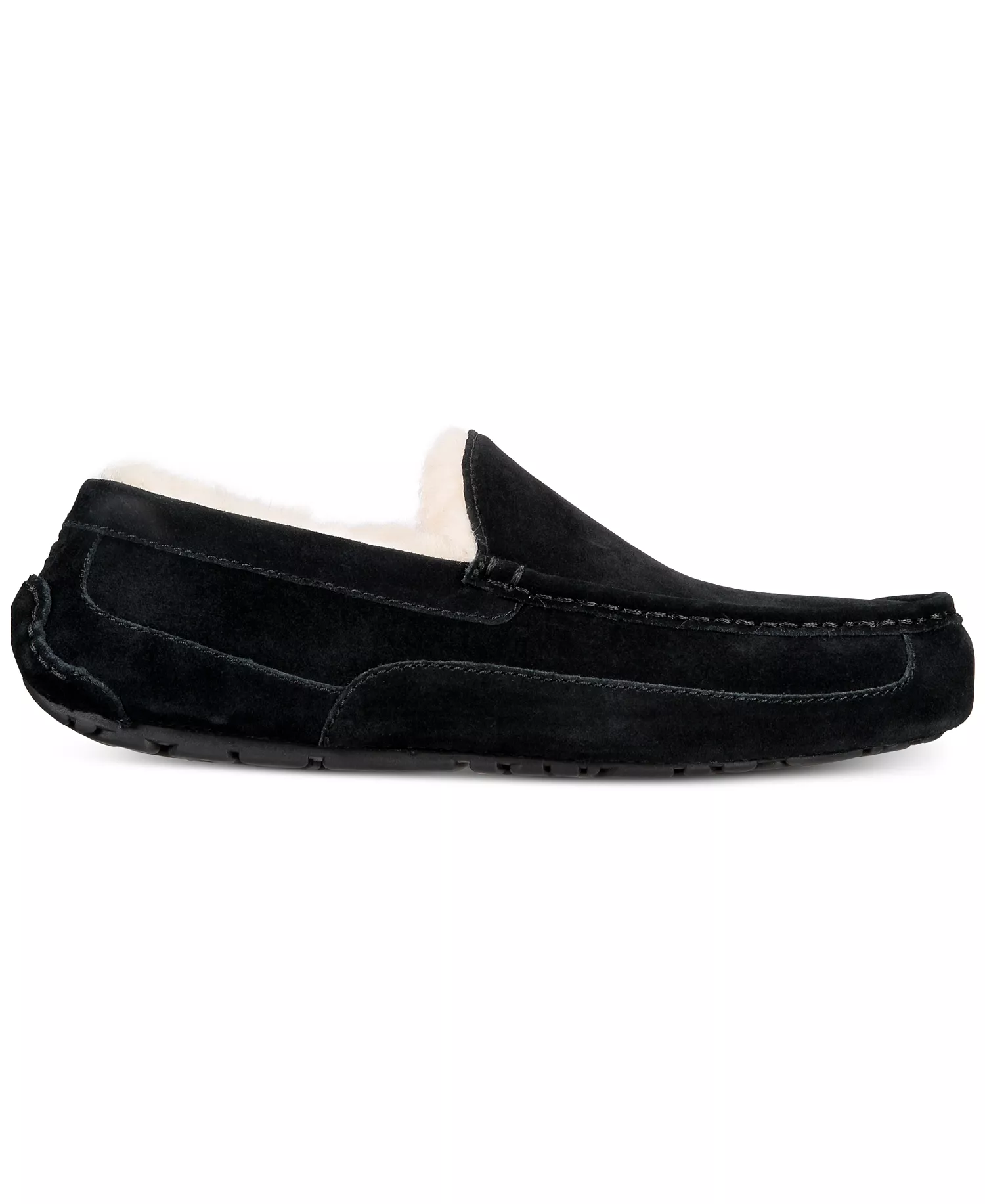 Men's Ascot Moccasin Slippers - Black - 10