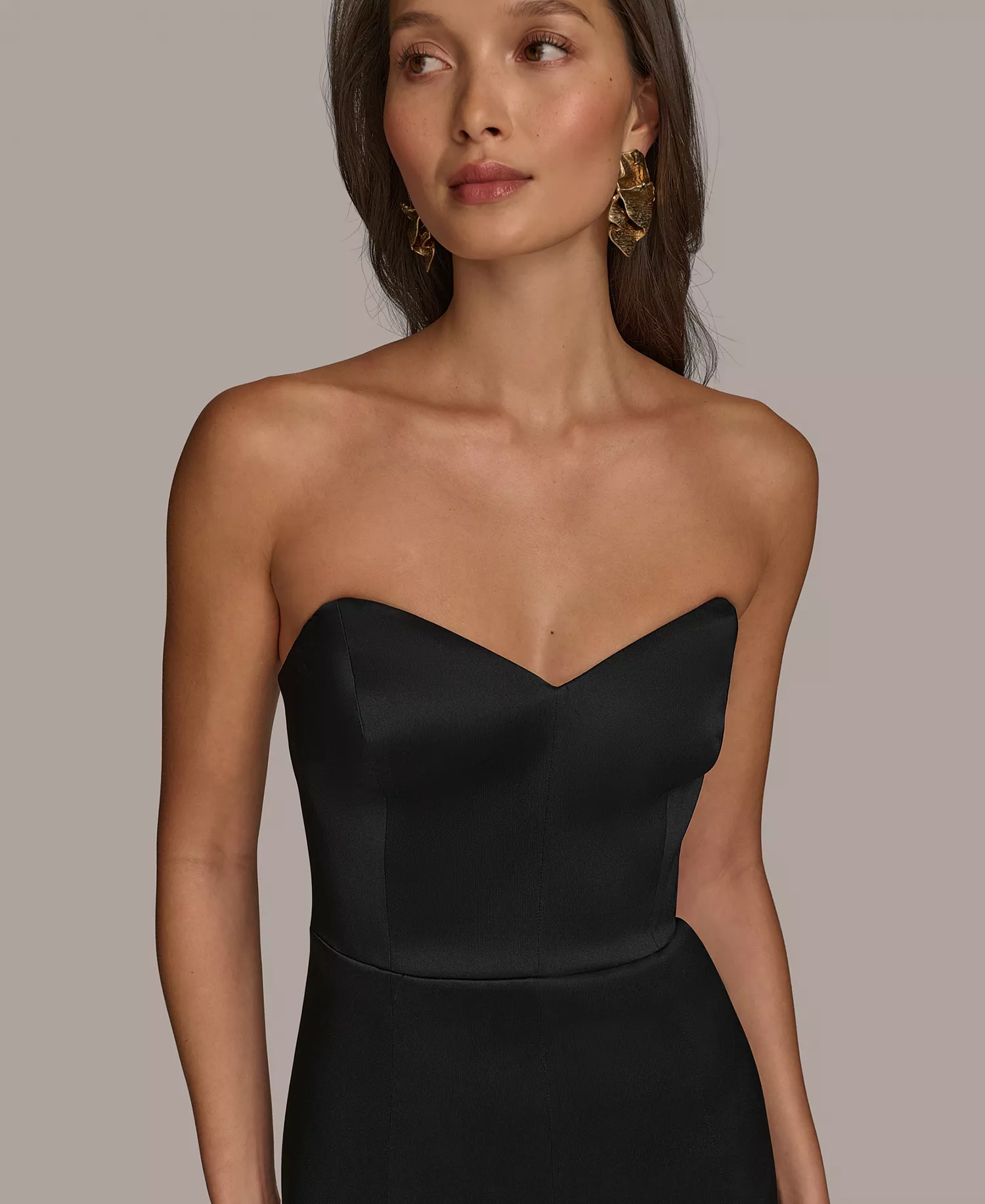 Women's Strapless Gown - Black - 10