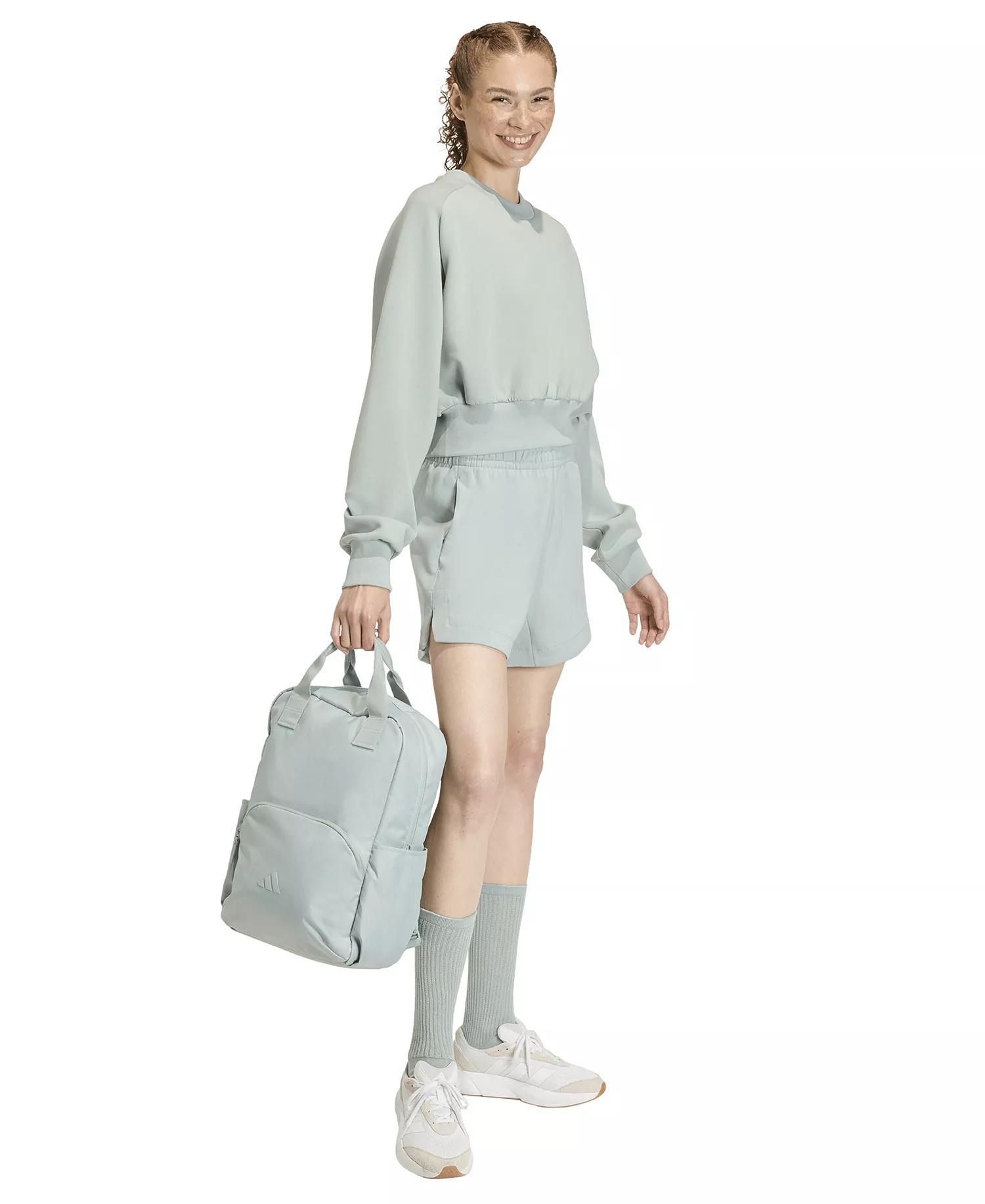 Women's Soft Lux Loose Sportswear Crew Neck Sweatshirt - Wonder Sage - 2XL