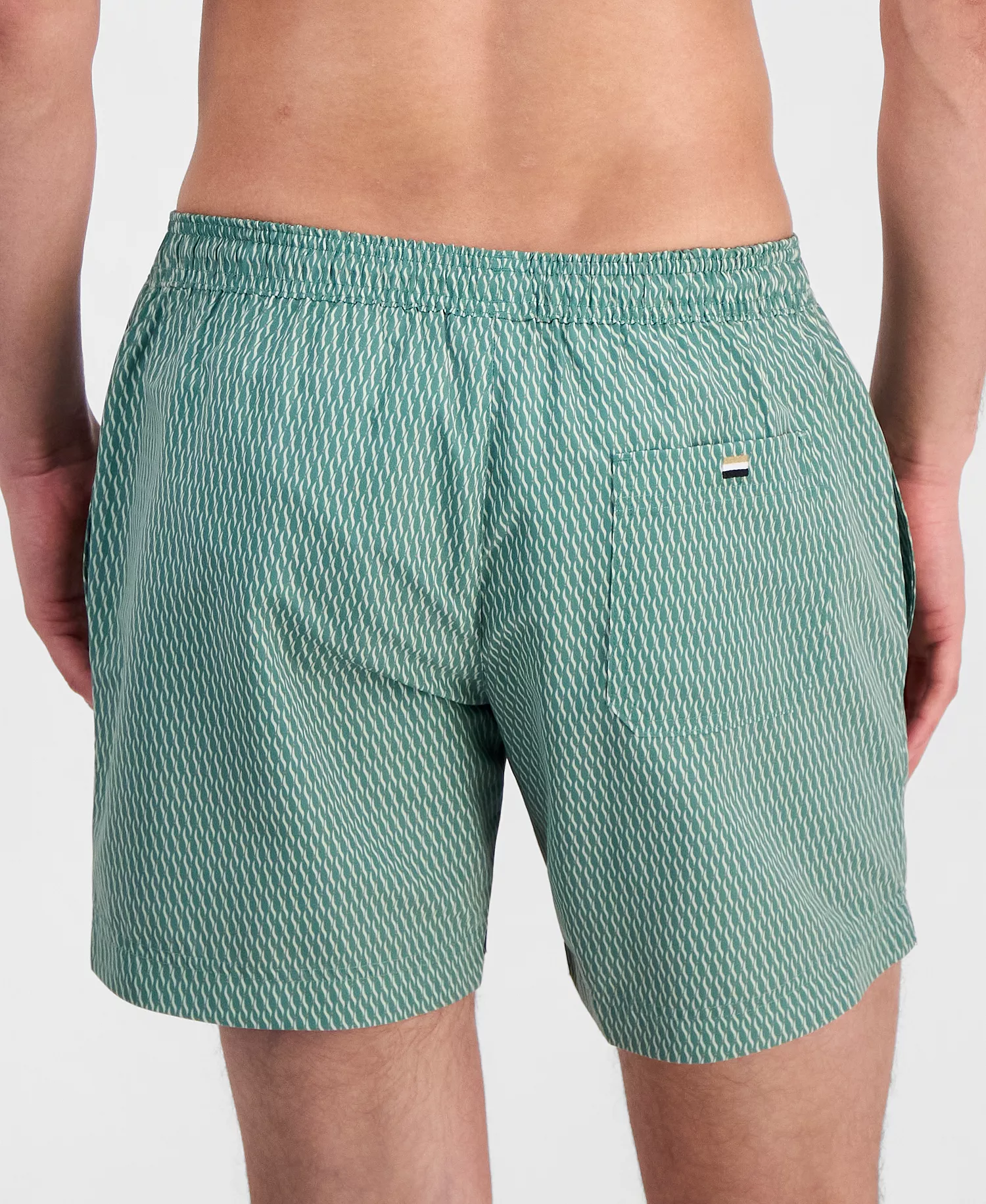BOSS by Men's Squiggle Print 5" Swim Trunks - Green - 2XL