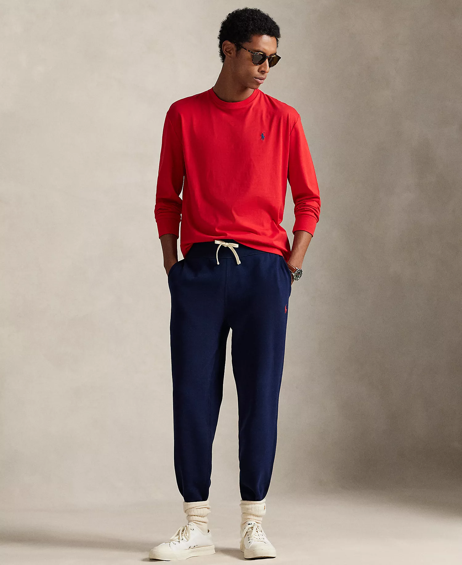 Men's Classic-Fit Jersey Long-Sleeve T-Shirt - Black - 2XL