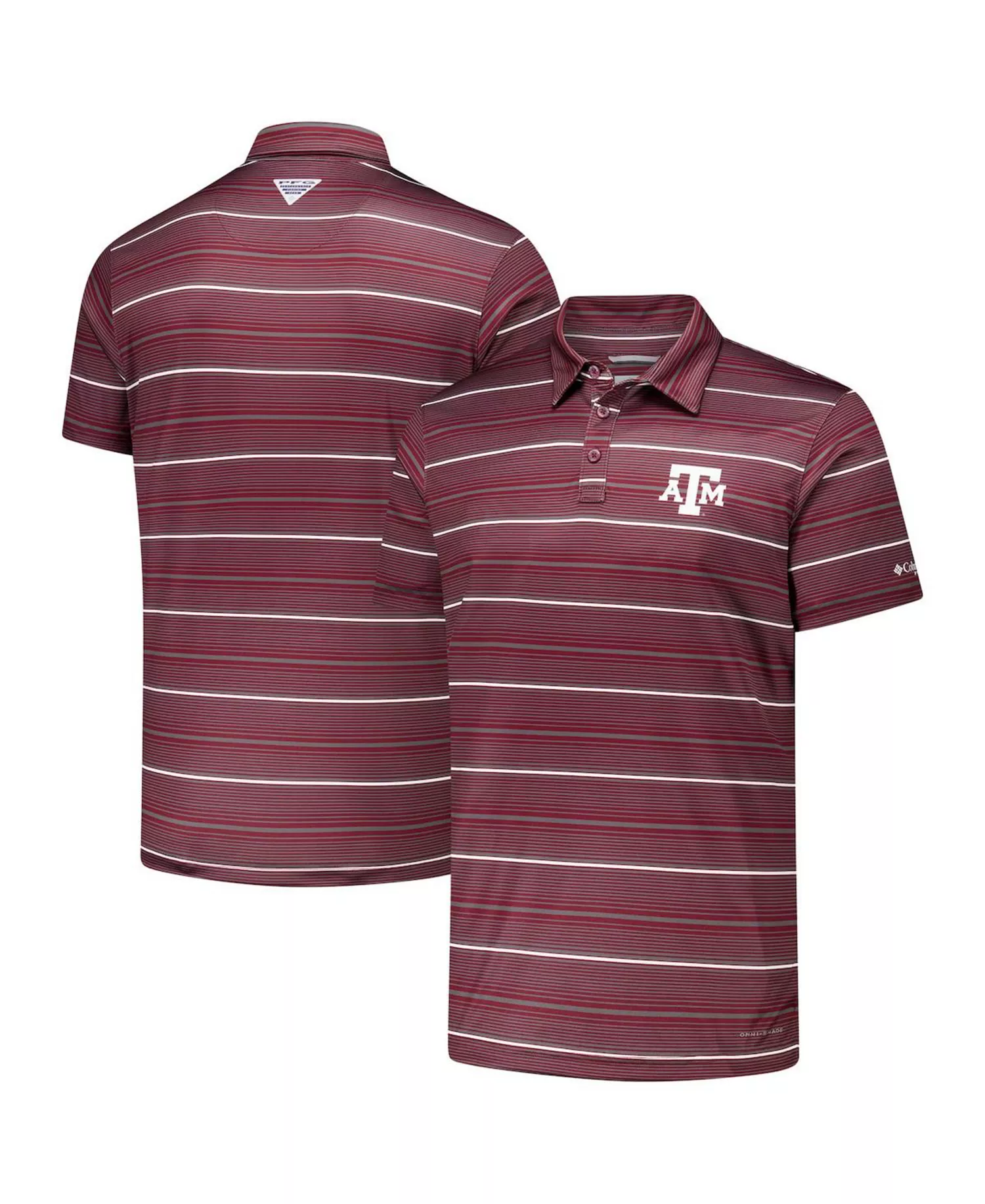 Men's Maroon Texas A&M Aggies PFG Super Terminal Tackle Omni-Shade Stripe Polo Shirt - Maroon - XL