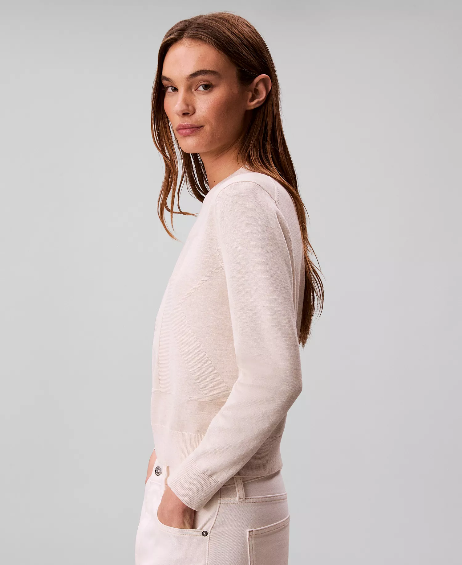 Women's Monogram Logo Sweater - Chalk Heather - L