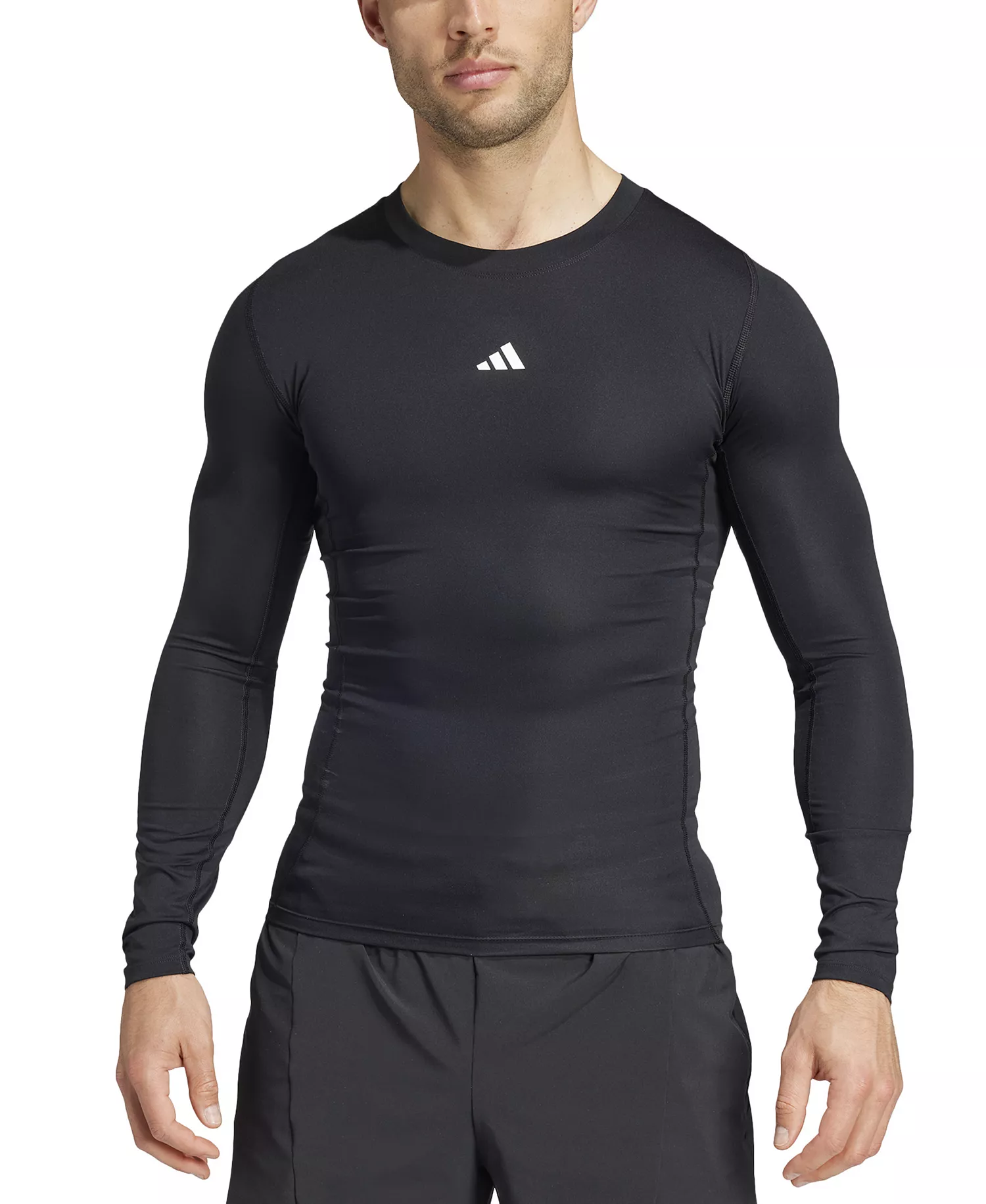 Men's Fitted Crewneck Tech-Fit Compression Shirt - Black - 2XL