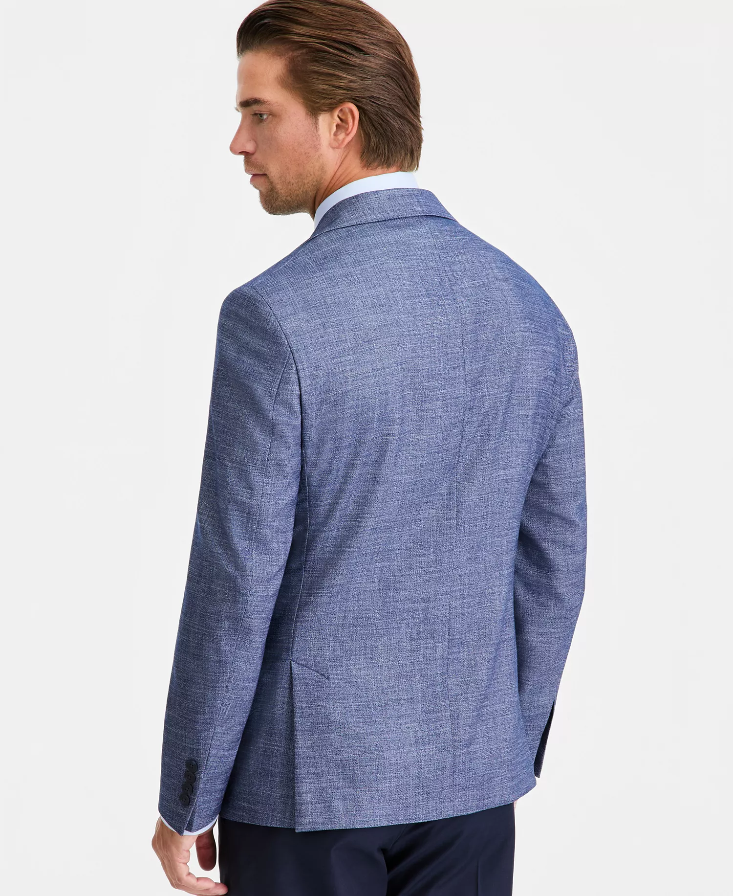 Men's Pattern Slim-Fit Blazer - Blue - 34R