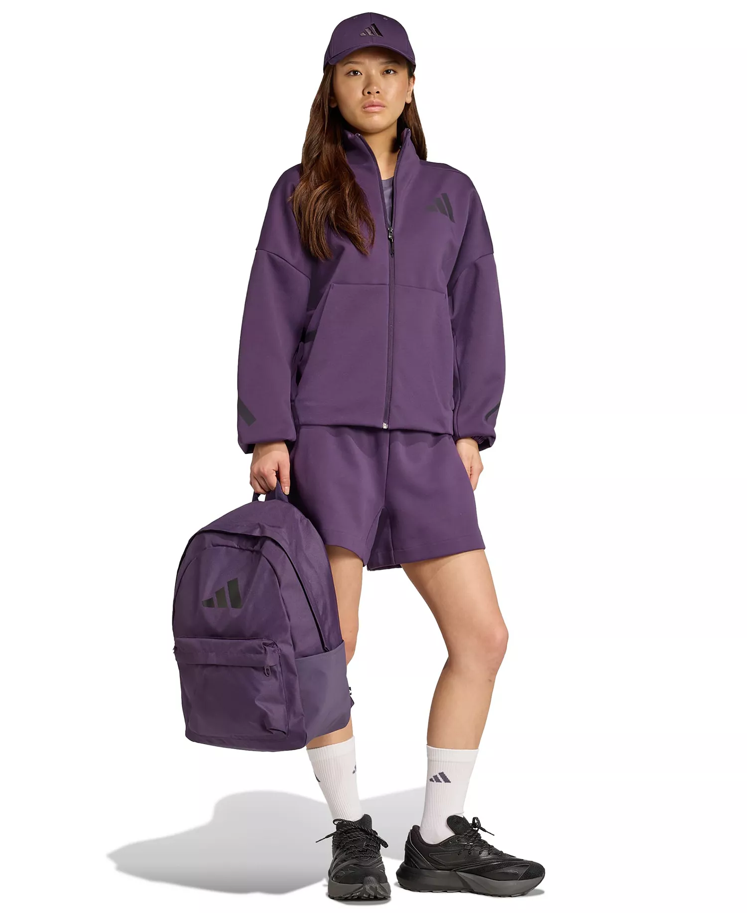 Women's Z.N.E. Zip-Front Long Sleeve Track Jacket  - Aurora Plum - L