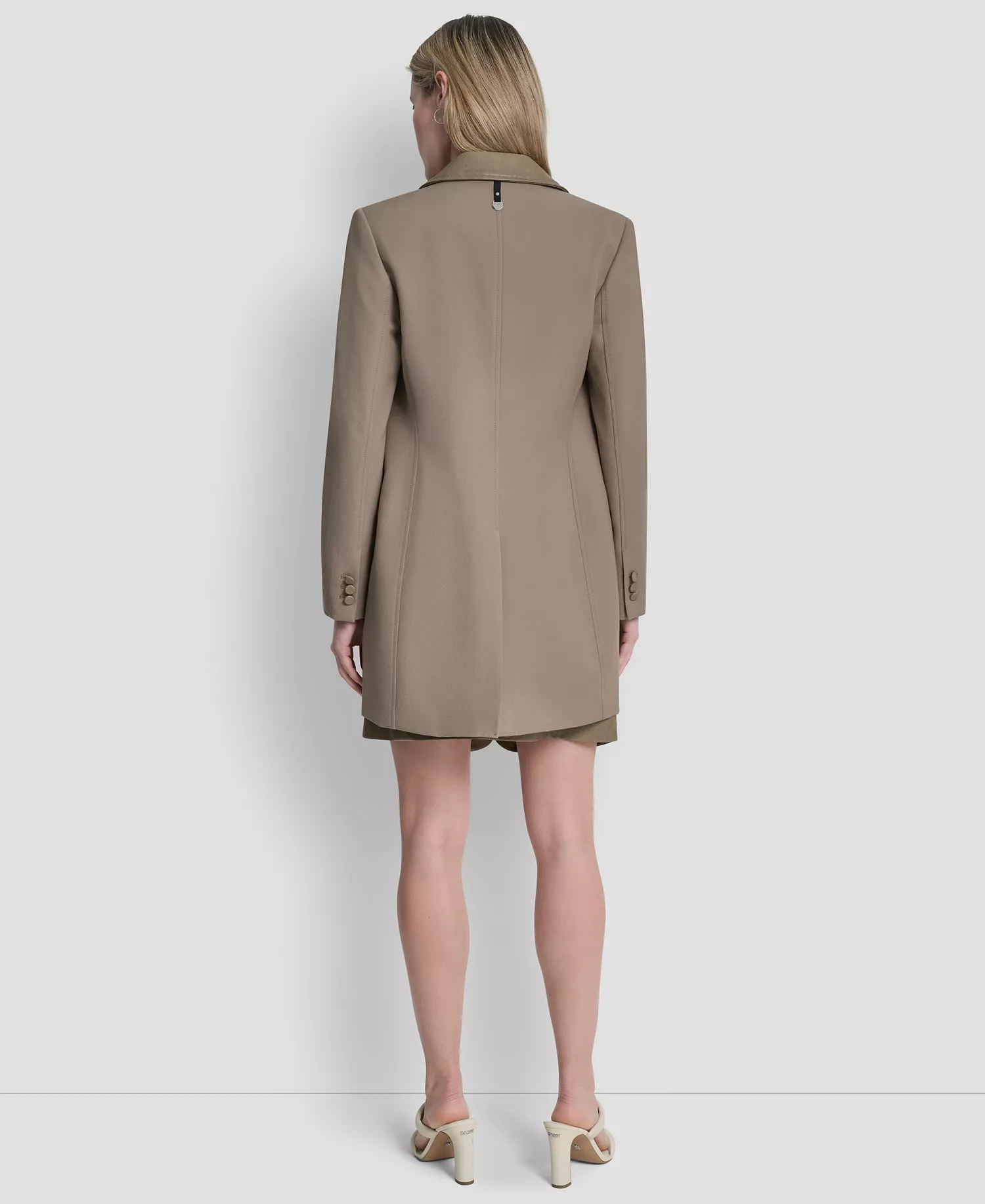 Women's Tech Sport 4-Button Topper Jacket, Techy Sport Button-Up Vest Top and Zipper Back Mini Skirt - Taupe - 0