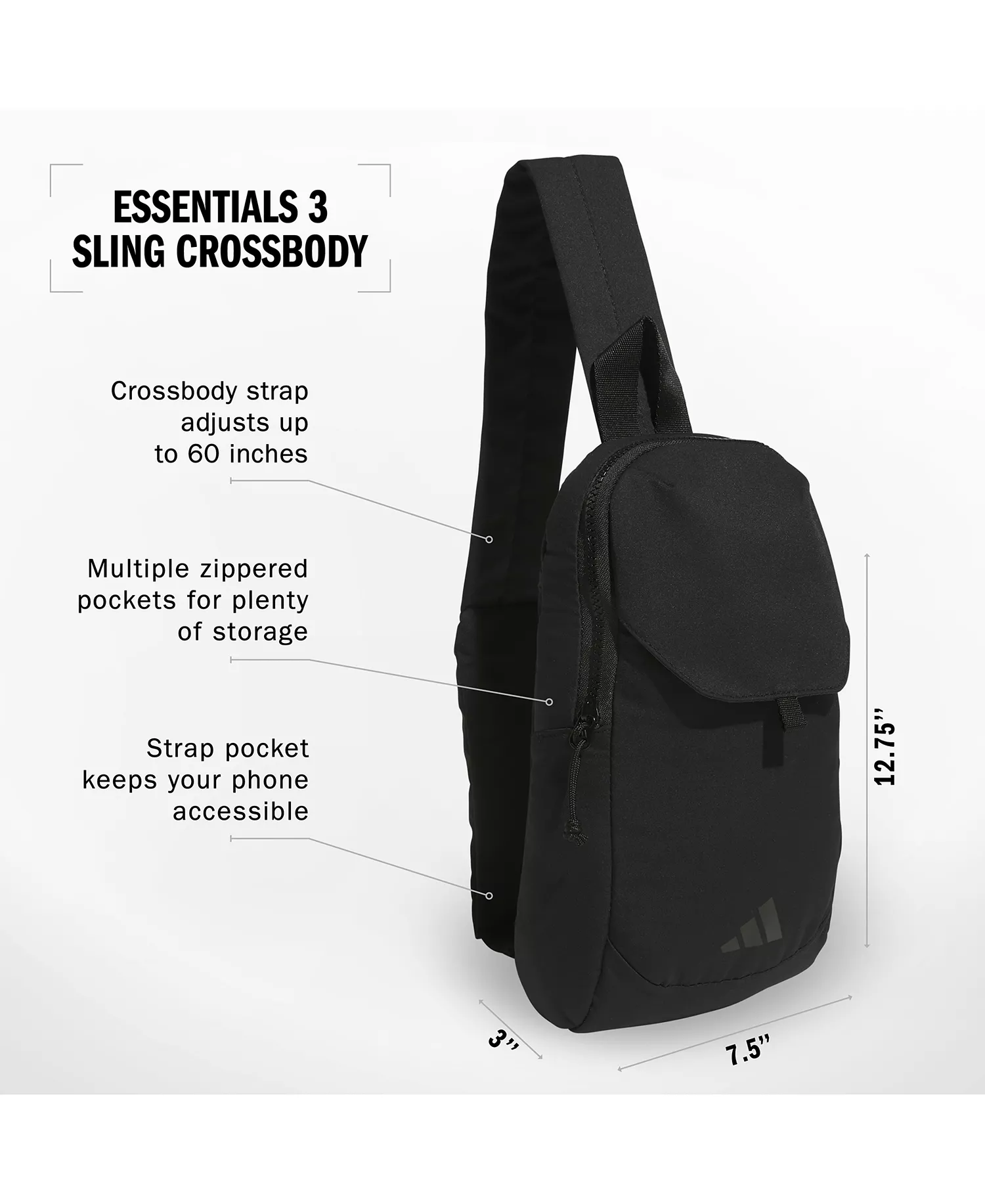 Men's Essentials 3 Lightweight Sling Bag - Black - OS