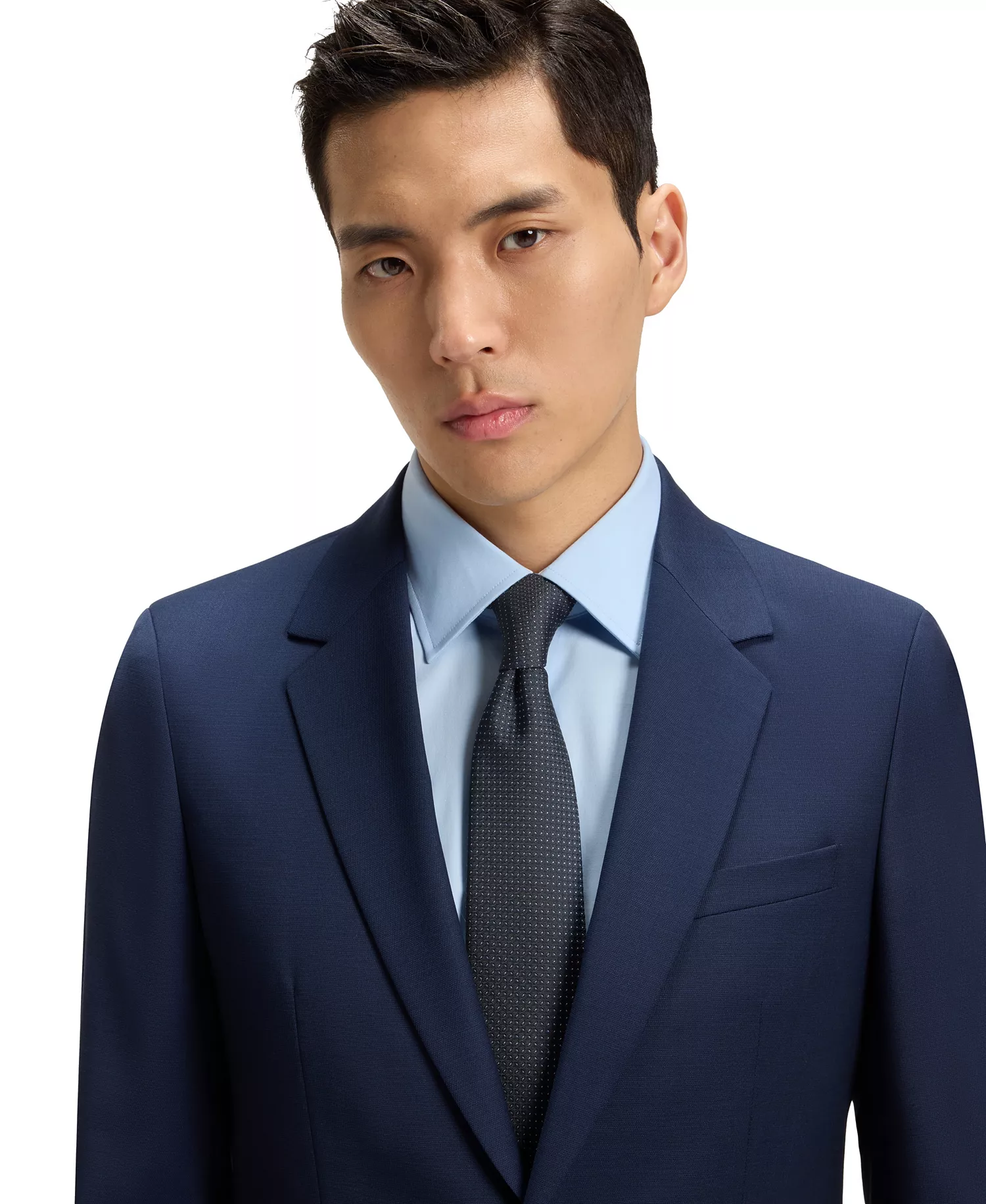 Men's Micro Pattern Silk-Blend Tie - Dark Blue - ONE SIZE