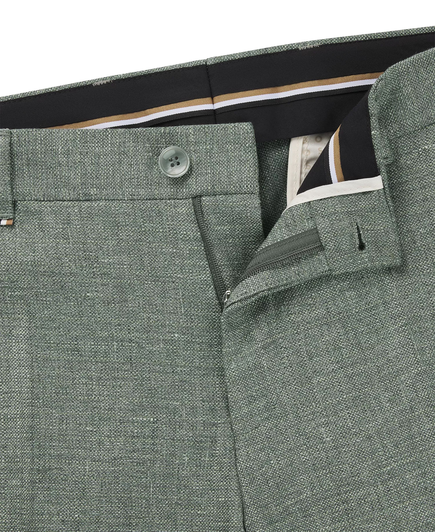 Men's Micro-Patterned Stretch Formal Trousers - Open Green - 32R