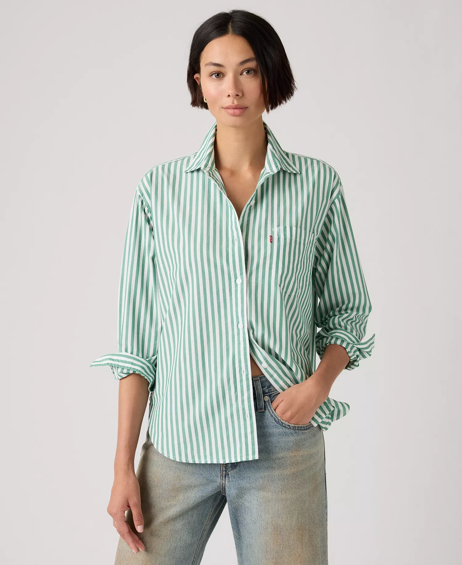 Women's Harlie Striped Boyfriend Shirt - Serafina S - L