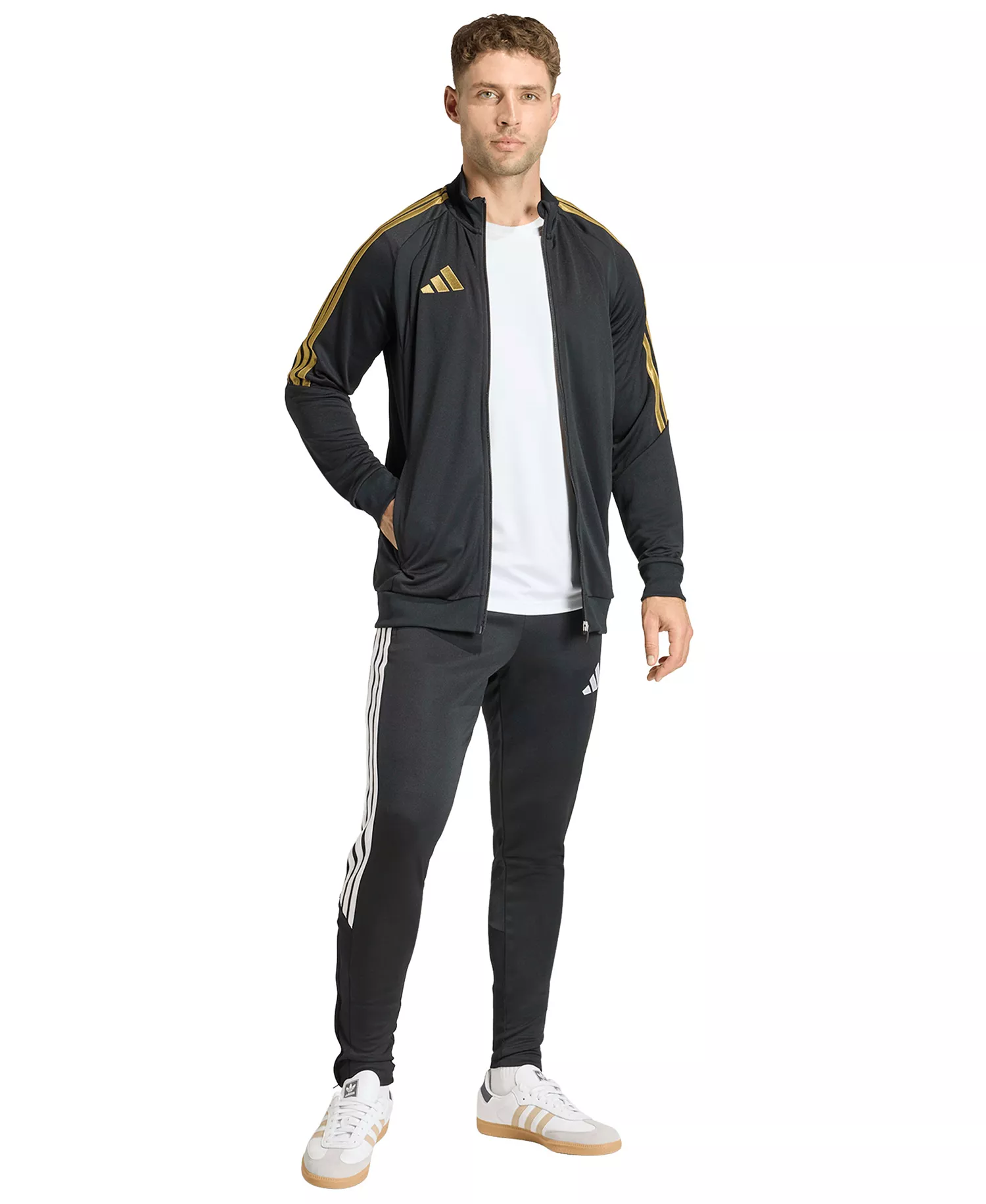 Men's Metallic Tiro 26 League Stand-Up Collar Training Jacket - Black / Gold - 2XL