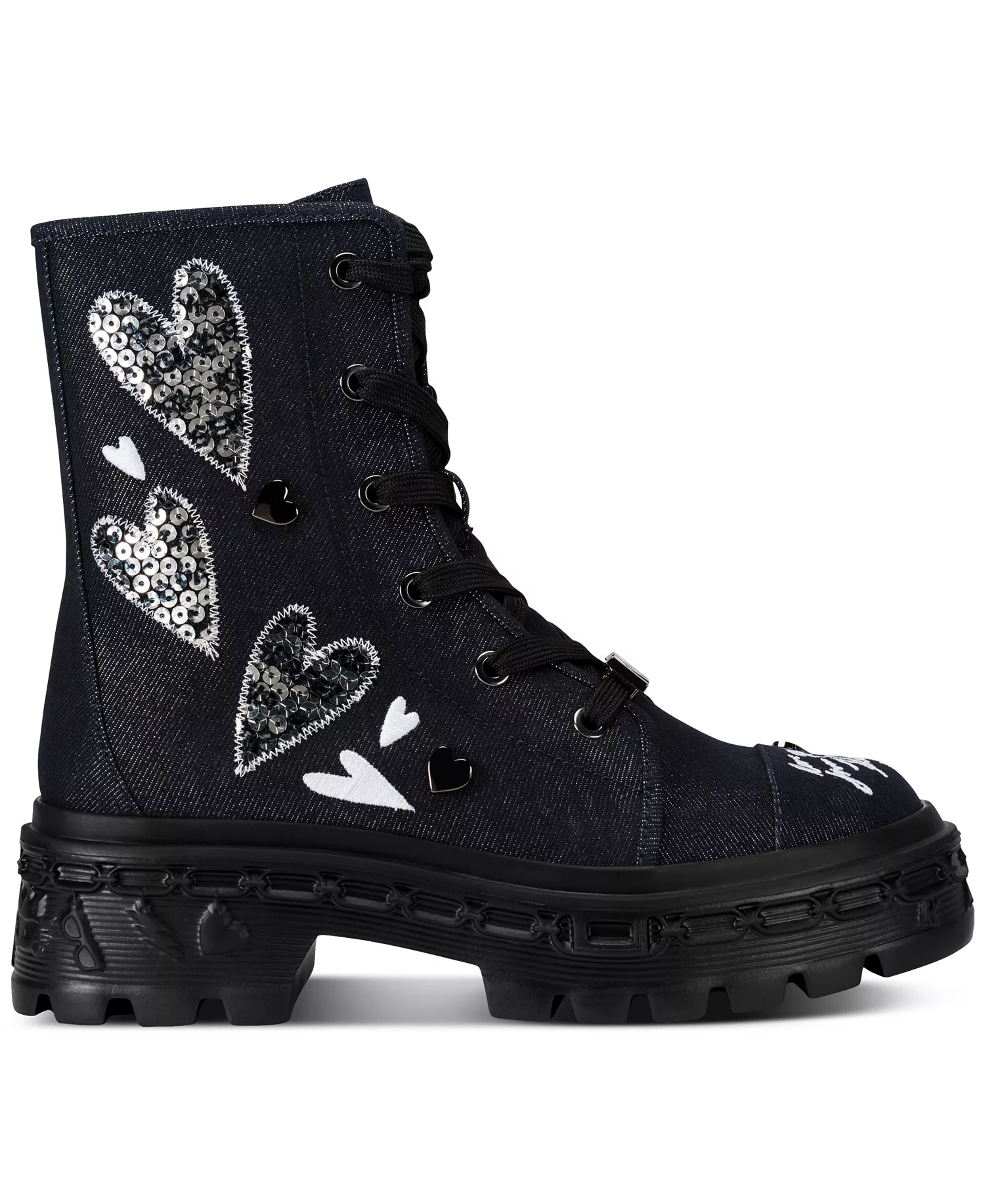 Lamprini Ikonic Lace-Up Combat Boots - Dark Navy - 5.5M